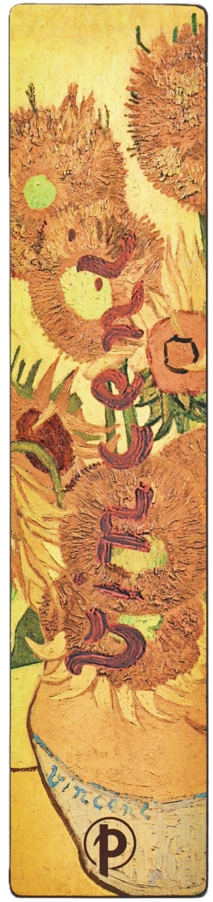 Paperblanks Faszinierende Handschriften – Lesezeichen, Dekorpapier, Van Gogh Sonnenblume, 90 × 140 mm