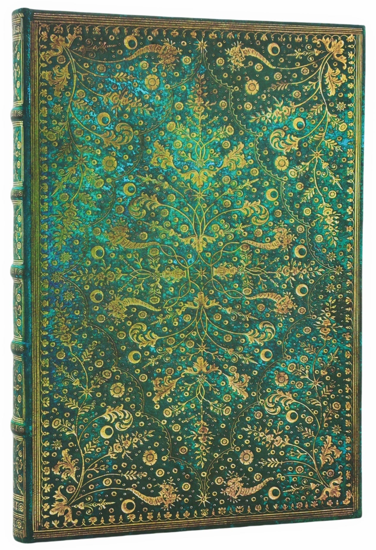Paperblanks Notizbuch – Grande – 120 Blatt – Gebunden, Säurefrei, Recycling-Einbandklappen, Smaragdblume, FSC