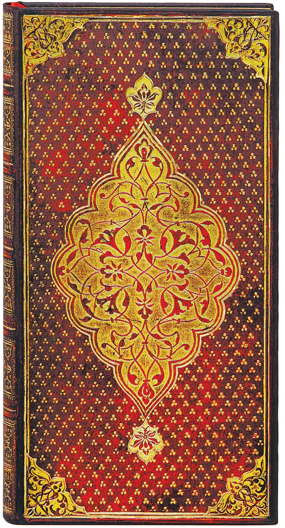 Paperblanks Notizbuch – schlank – liniert – 88 Blatt – Fadenheftung – Goldenes Kleeblatt, FSC