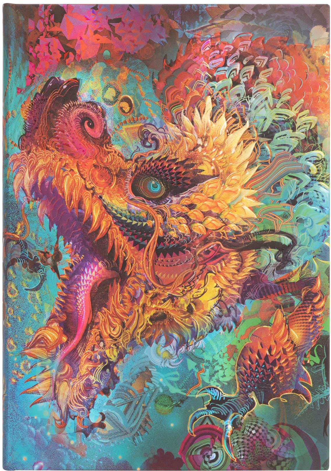 Paperblanks Notizbuch – Midi – blanko – 72 Blatt – gebunden, Recycling-Einbandklappen, Humming Dragon, FSC