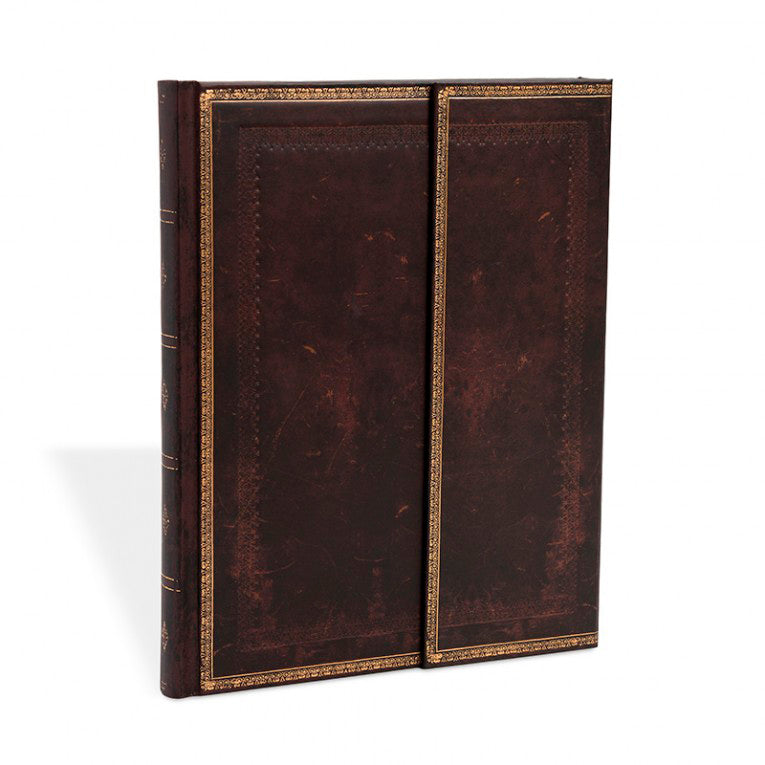 Paperblanks Notizbuch – 180 × 230 mm – Fadenheftung, Falt-Innentasche, magnetischer Klappverschluss, Schwarz