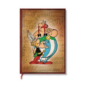 Paperblanks Asterix & Obelix Notizbuch – 125 × 180 mm – liniert – 144 Seiten – Recycling-Einband, orange, FSC