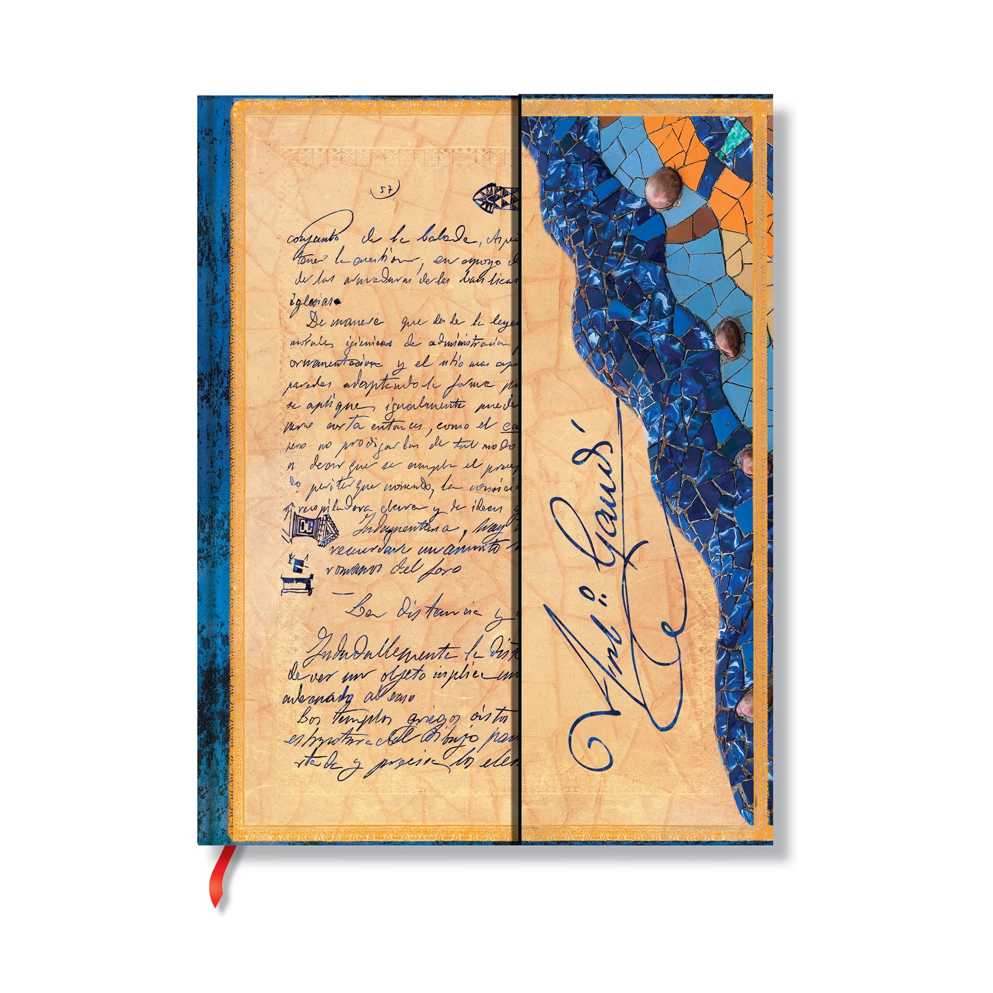Paperblanks Ultra Notizbuch – 190 × 255 mm – liniert – 144 Seiten – Gaudí-Motiv