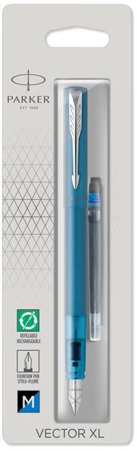 Parker Vector XL – Füllfederhalter – M – Blau – Messing