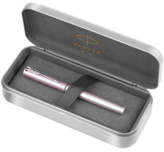Parker Stiftebox, leer, silbergrau, Metall, 8 × 4,5 × 19 cm, für Jotter, Vector, IM und weitere