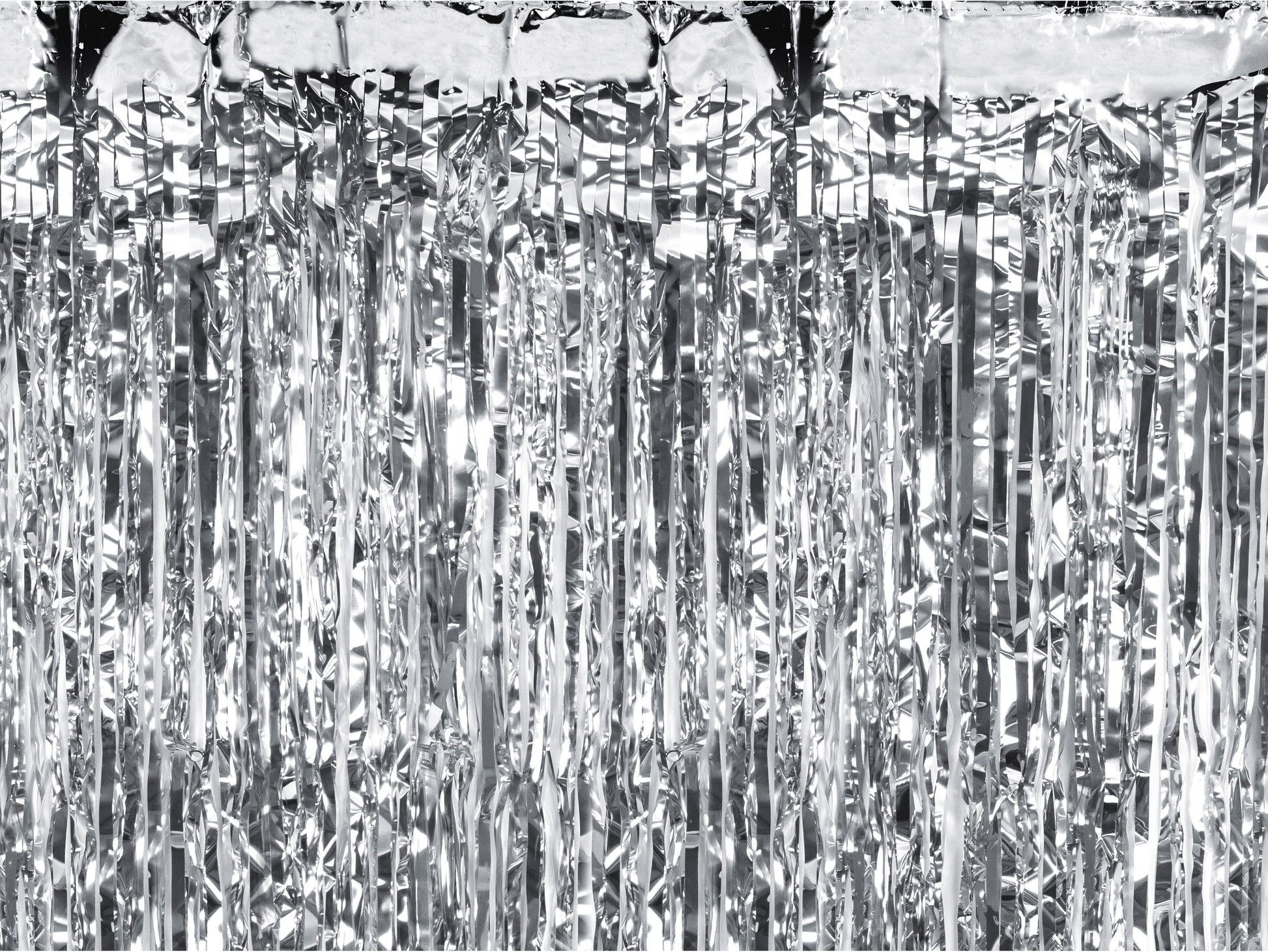 Partydeco Partyvorhang – Metallic Silber – 100 × 200 cm – Folie