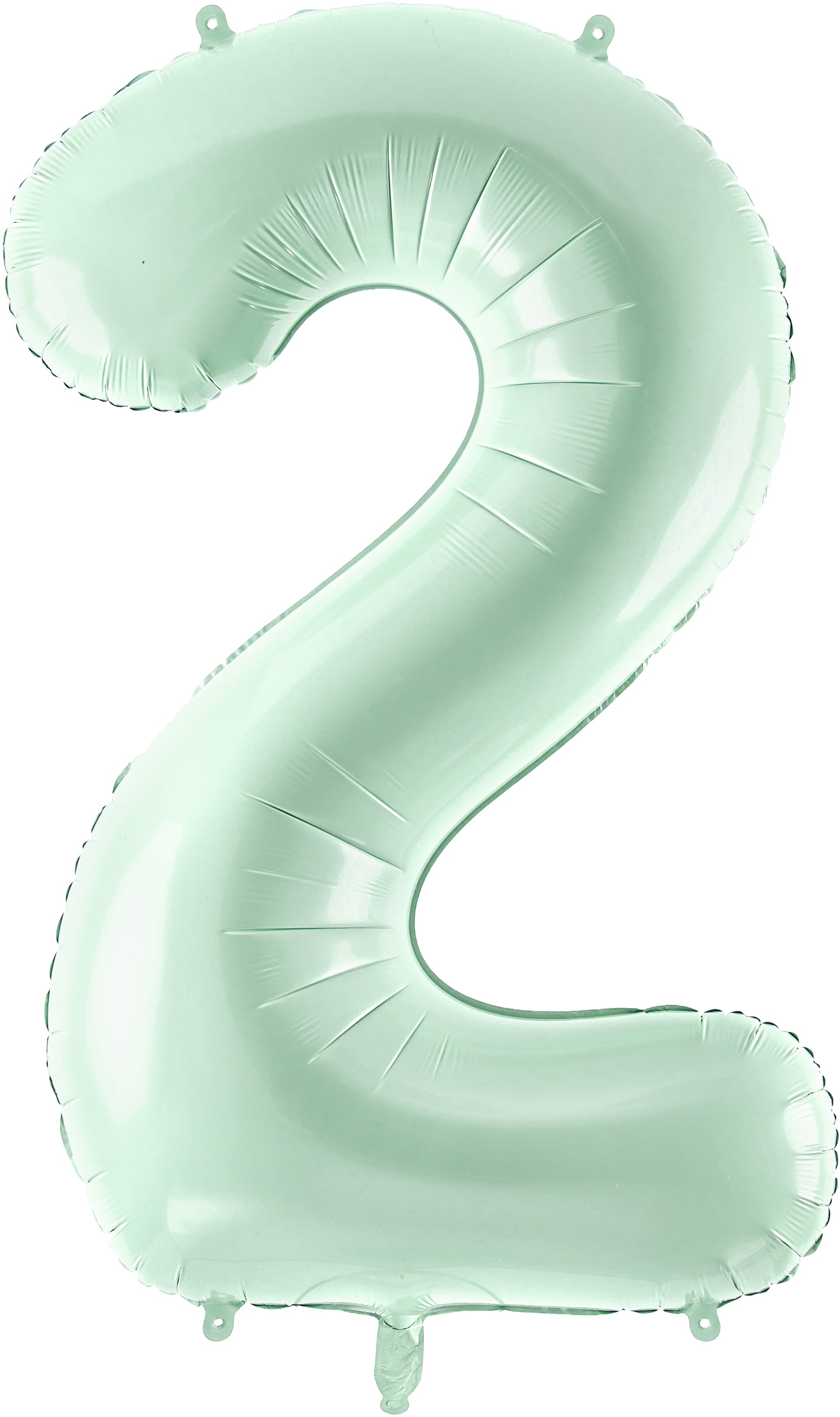 Partydeco Folienballon Zahl 2 – Hellgrün – 72 cm