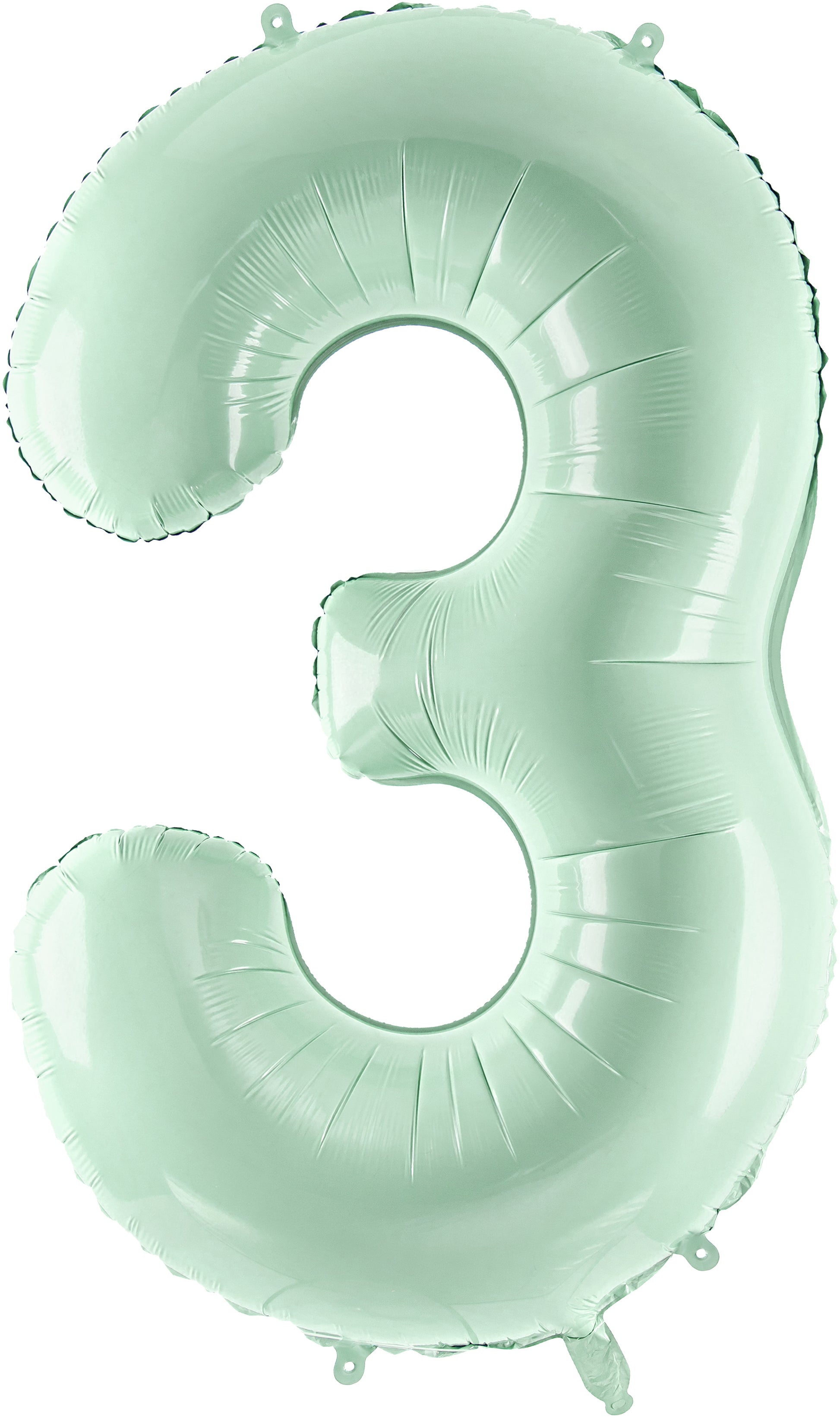 Partydeco Folienballon Zahl 3 – Hellgrün – 72 cm – Folie