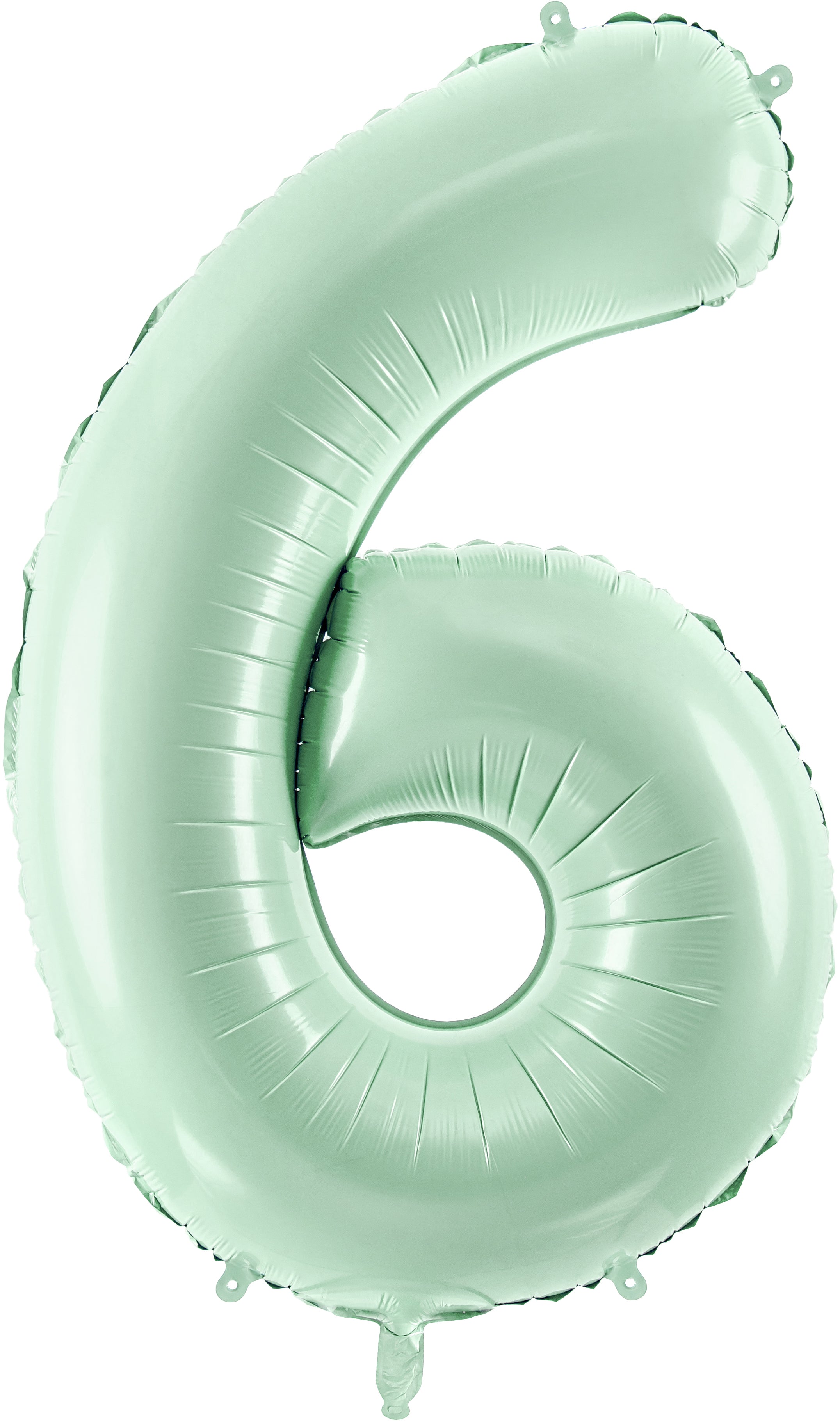Partydeco Folienballon Zahl 6 – Hellgrün – 72 cm – Folie