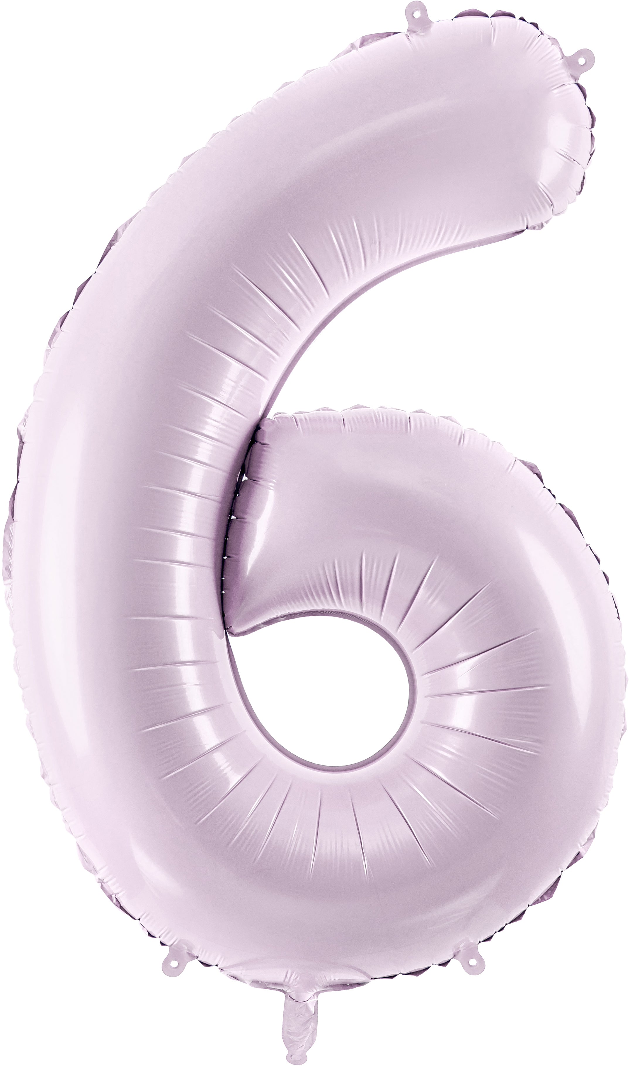 Partydeco Folienballon Zahl 6 – Lila – 72 cm – Folie – mit Strohhalm, selbstsiegelnd, mit Haken