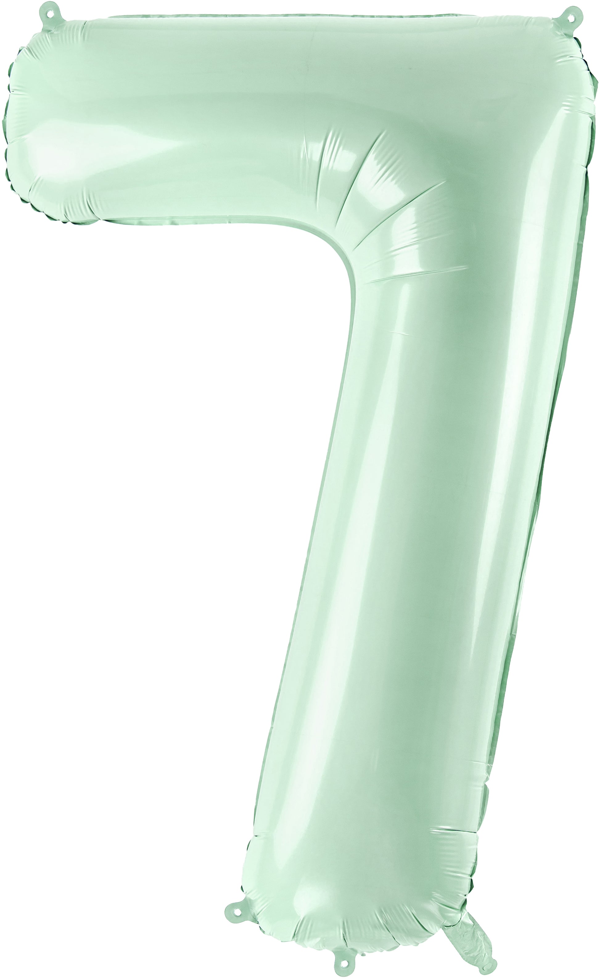 Partydeco Folienballon Zahl 7 – Hellgrün – 72 cm – Folie – Inklusive Strohhalm