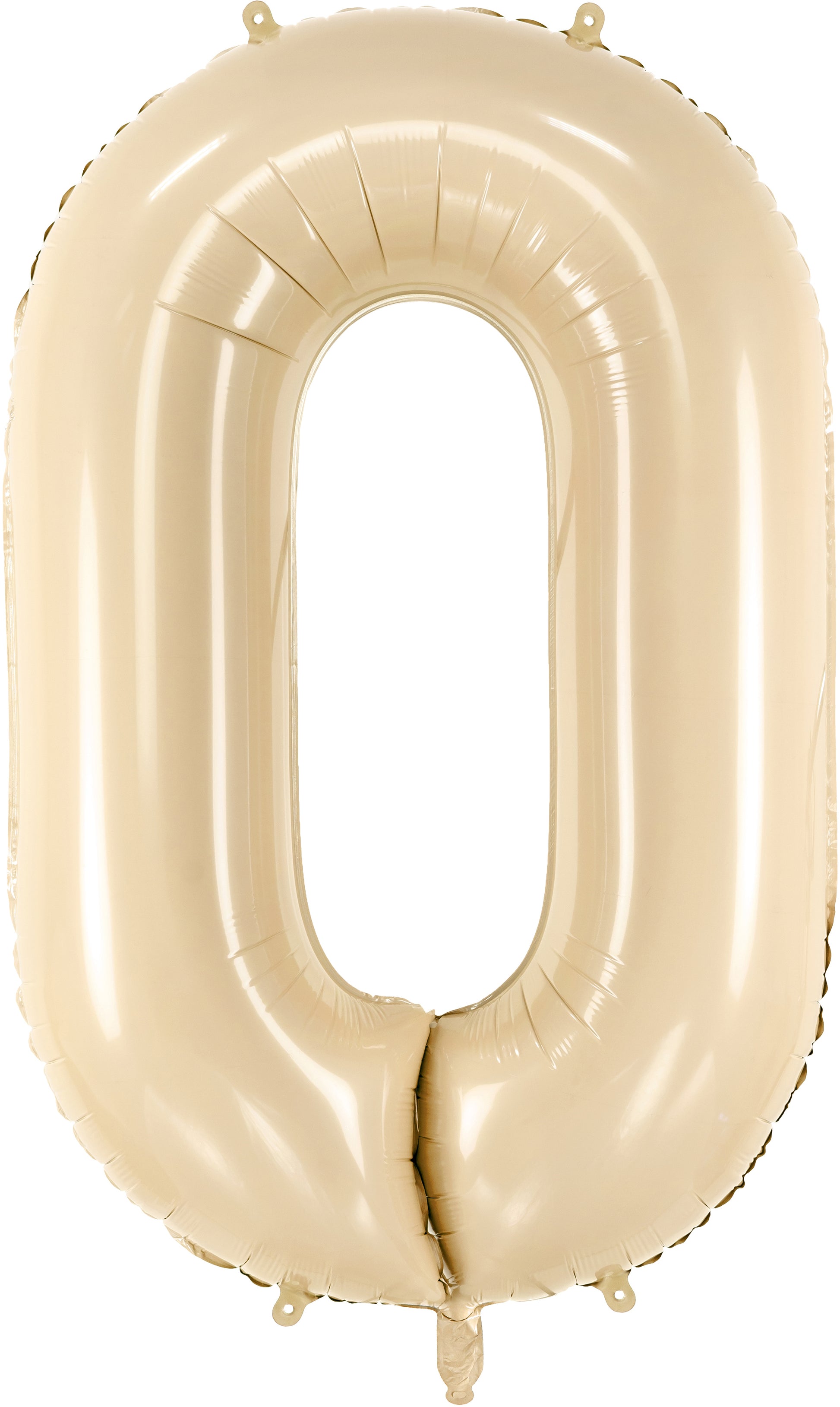 Partydeco Folienballon Zahl 0 – beige – 72 cm – Folie
