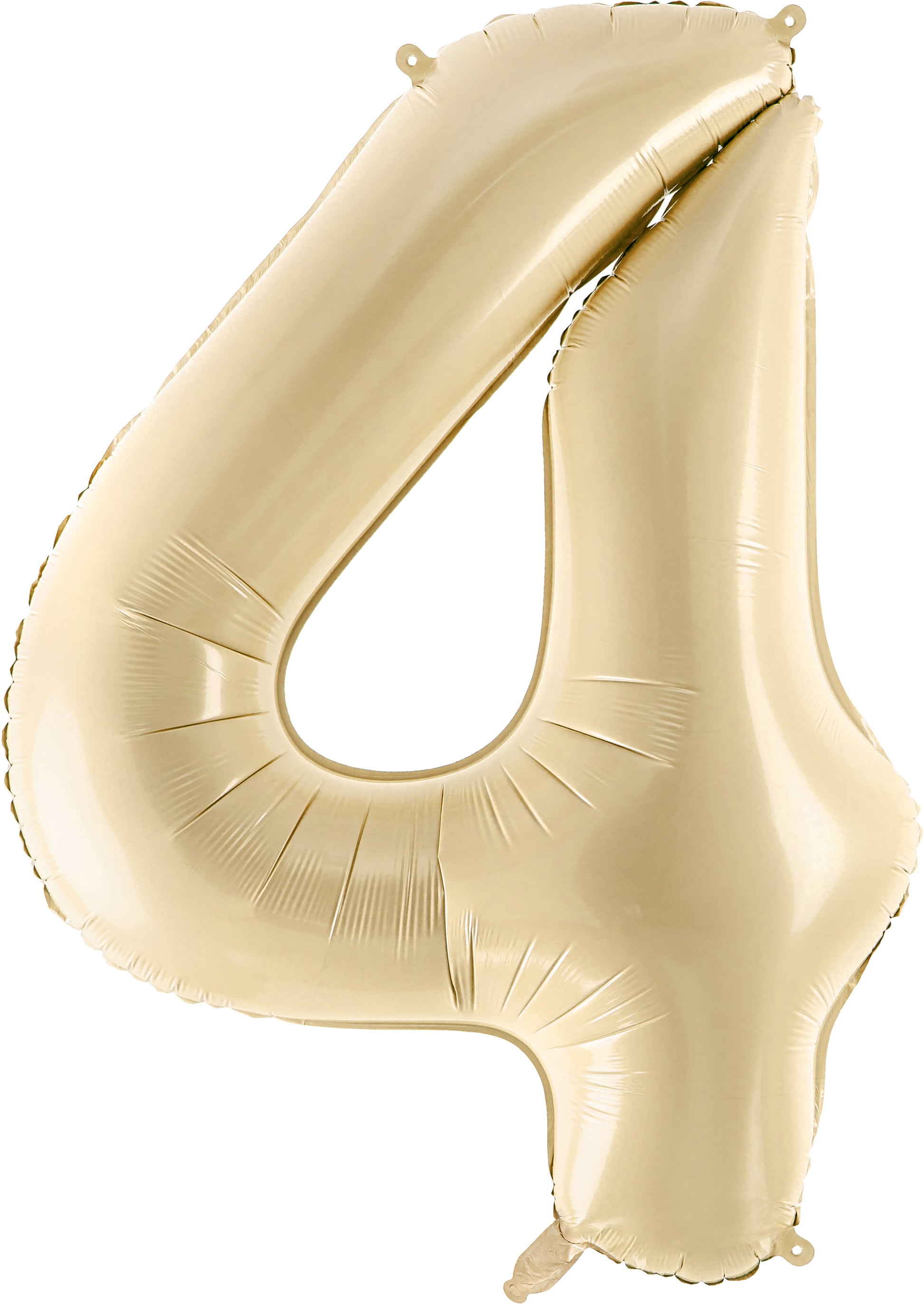 Partydeco Folienballon Zahl 4 – Beige – 72 cm – Folie
