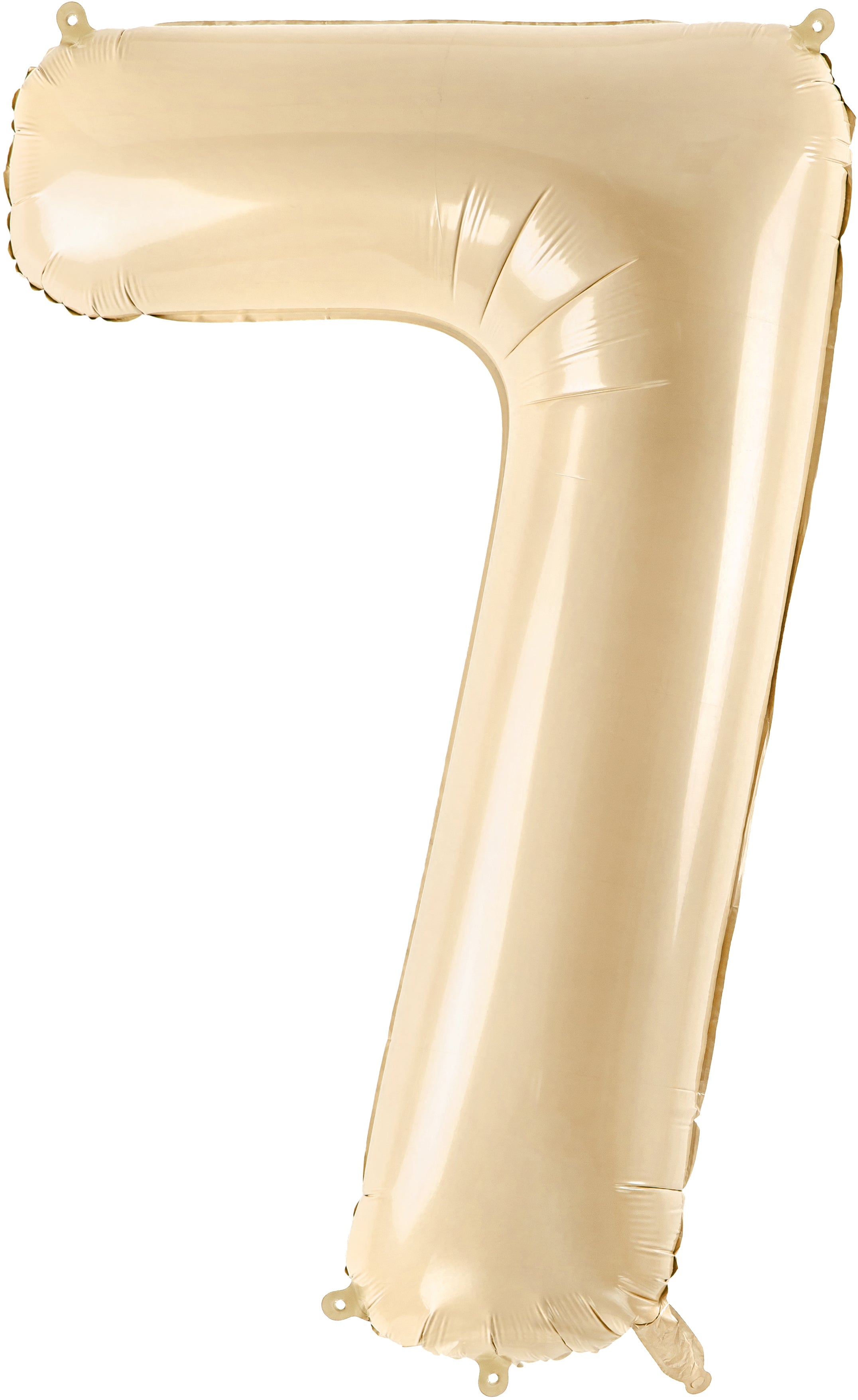 Partydeco Folienballon Zahl 7 – Beige – 72 cm – Folie