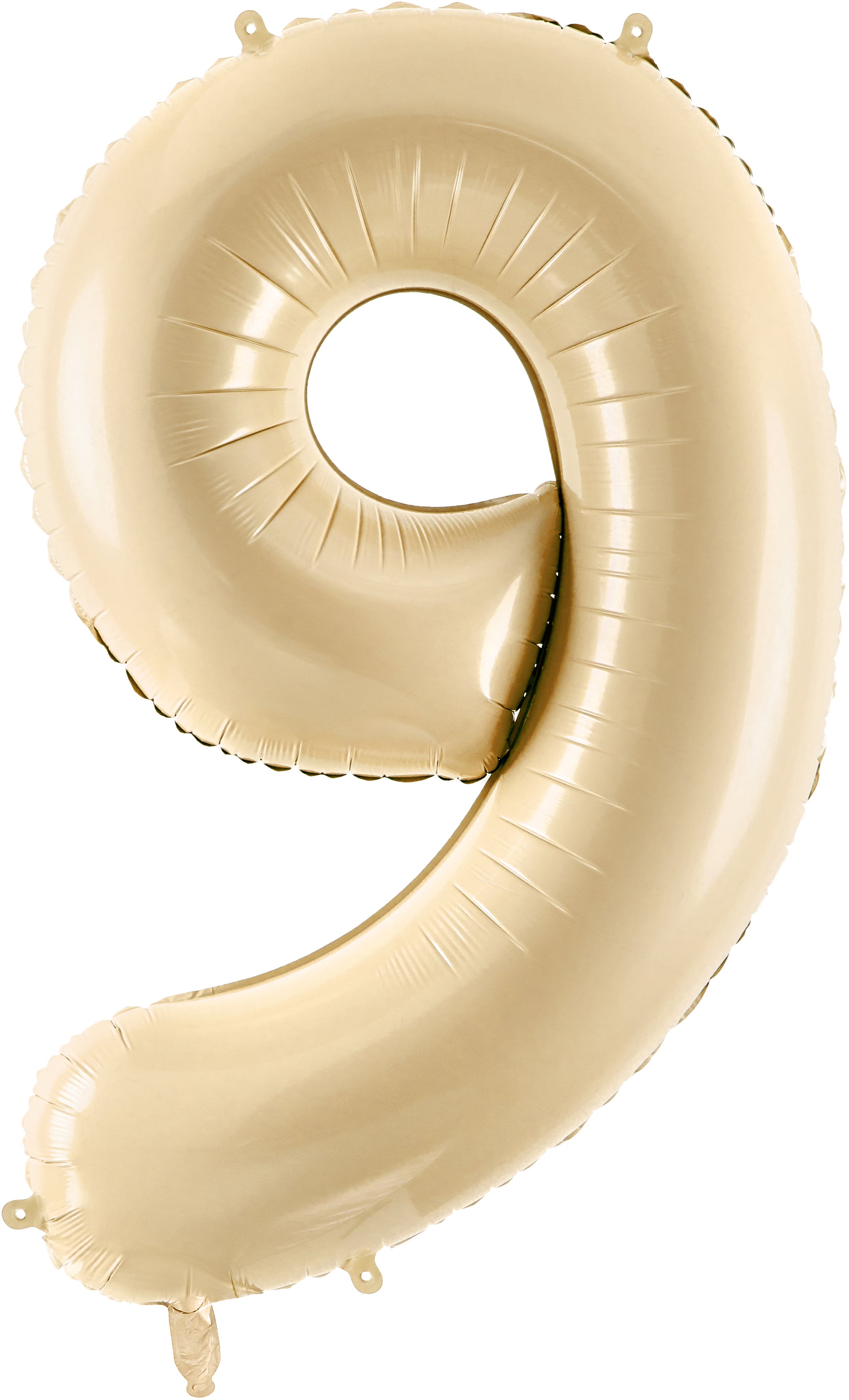 Partydeco Folienballon Zahl 9 – beige – 72 cm – Folie