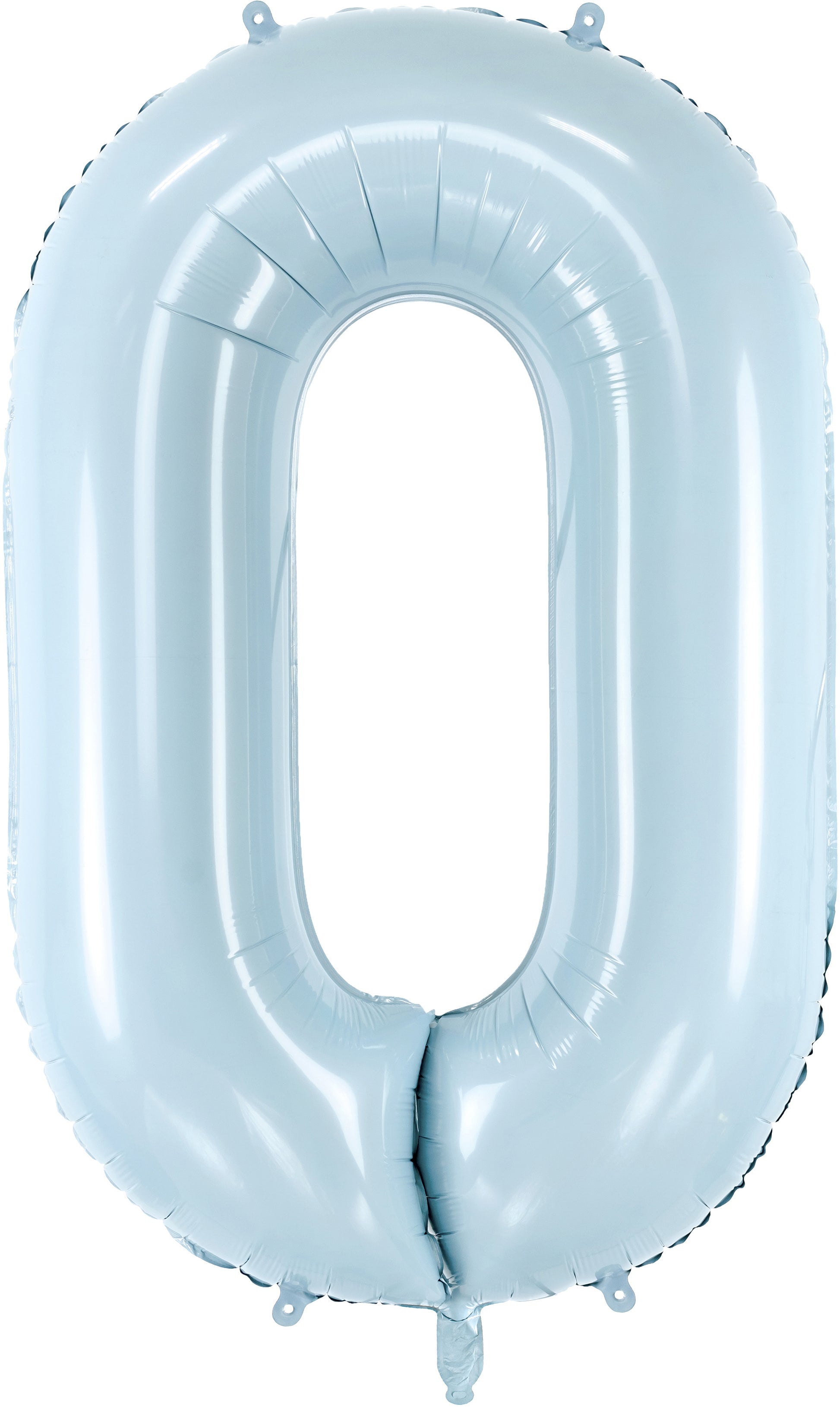 Partydeco Folienballon Zahl 0 – Hellblau – 72 cm