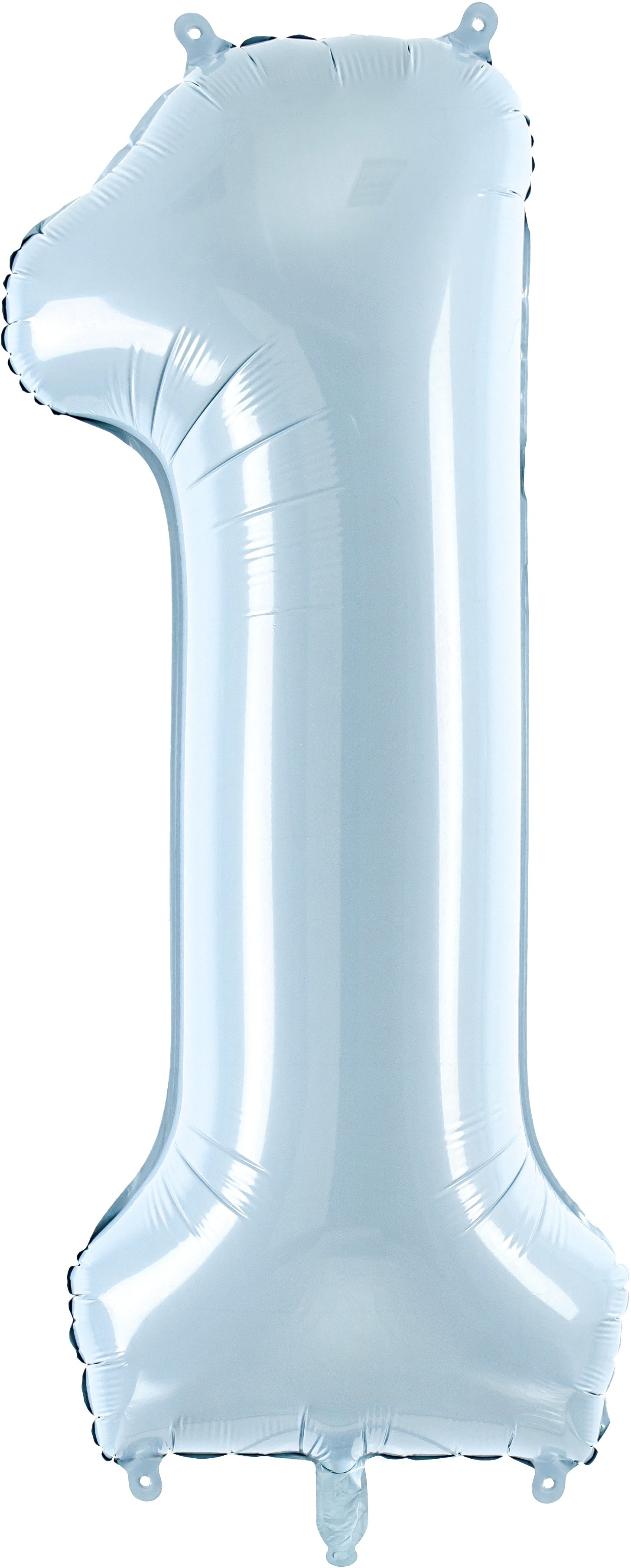 Partydeco Folienballon Zahl 1 – Hellblau – 72 cm – Folie