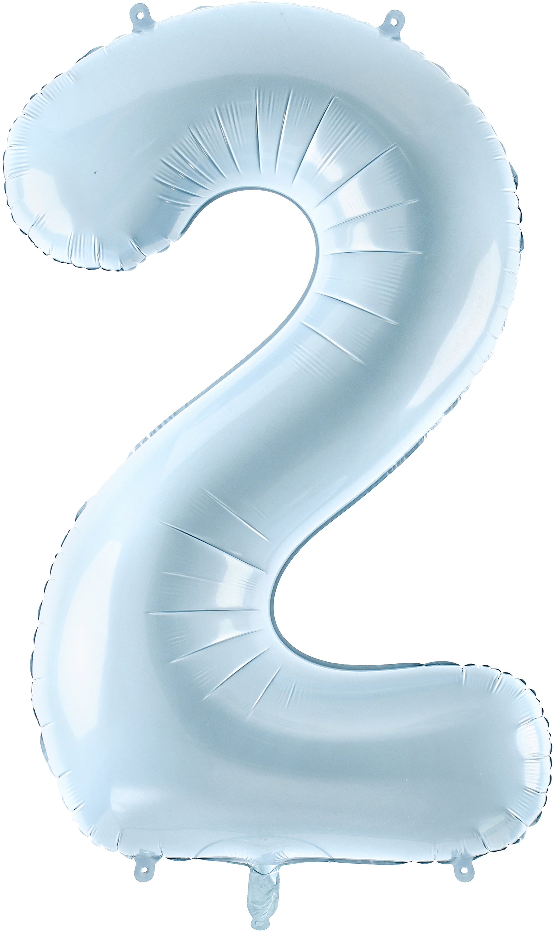 Partydeco Folienballon Zahl 2 – Hellblau – 72 cm – Folie