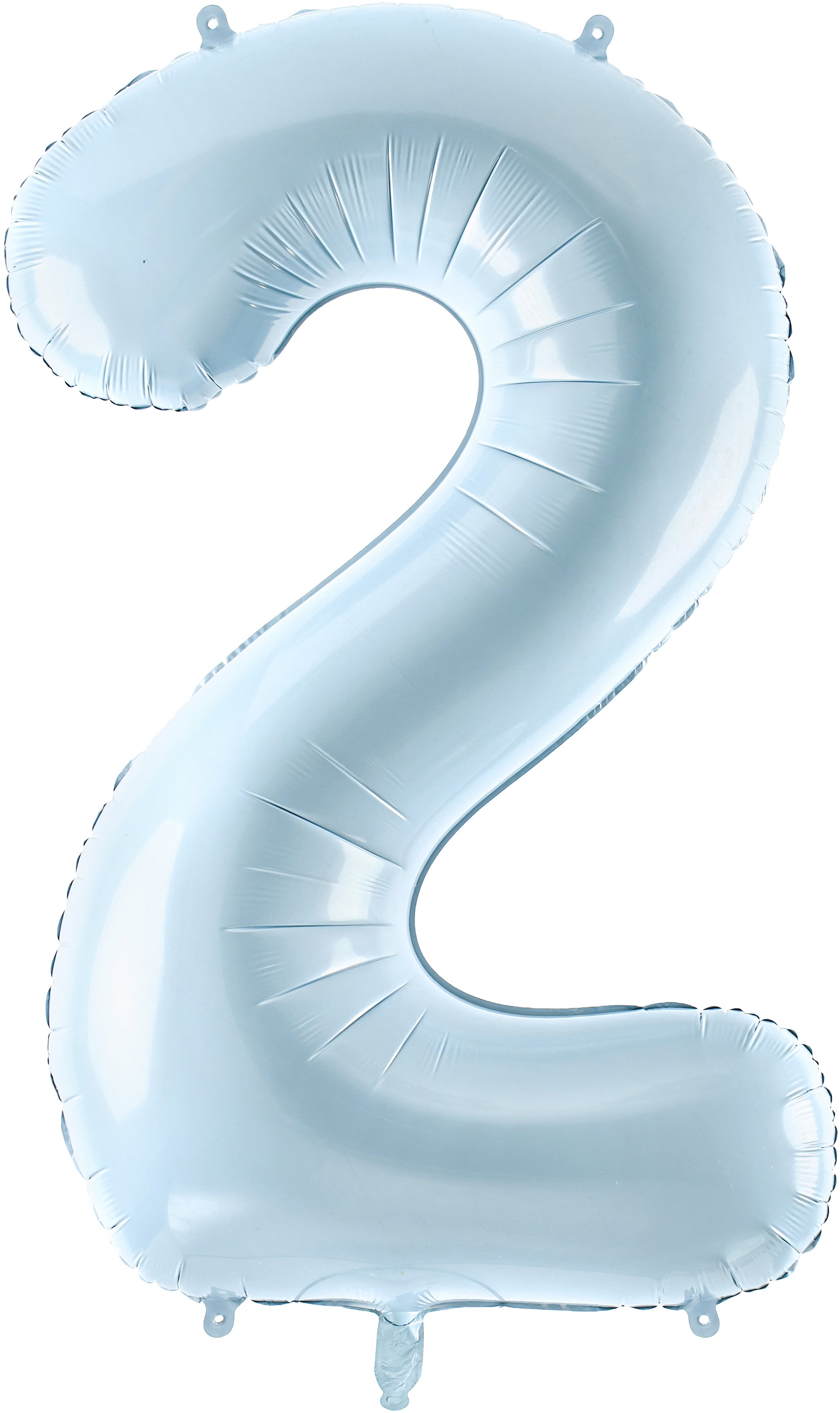 Partydeco Folienballon Zahl 2 – Hellblau – 72 cm – Folie
