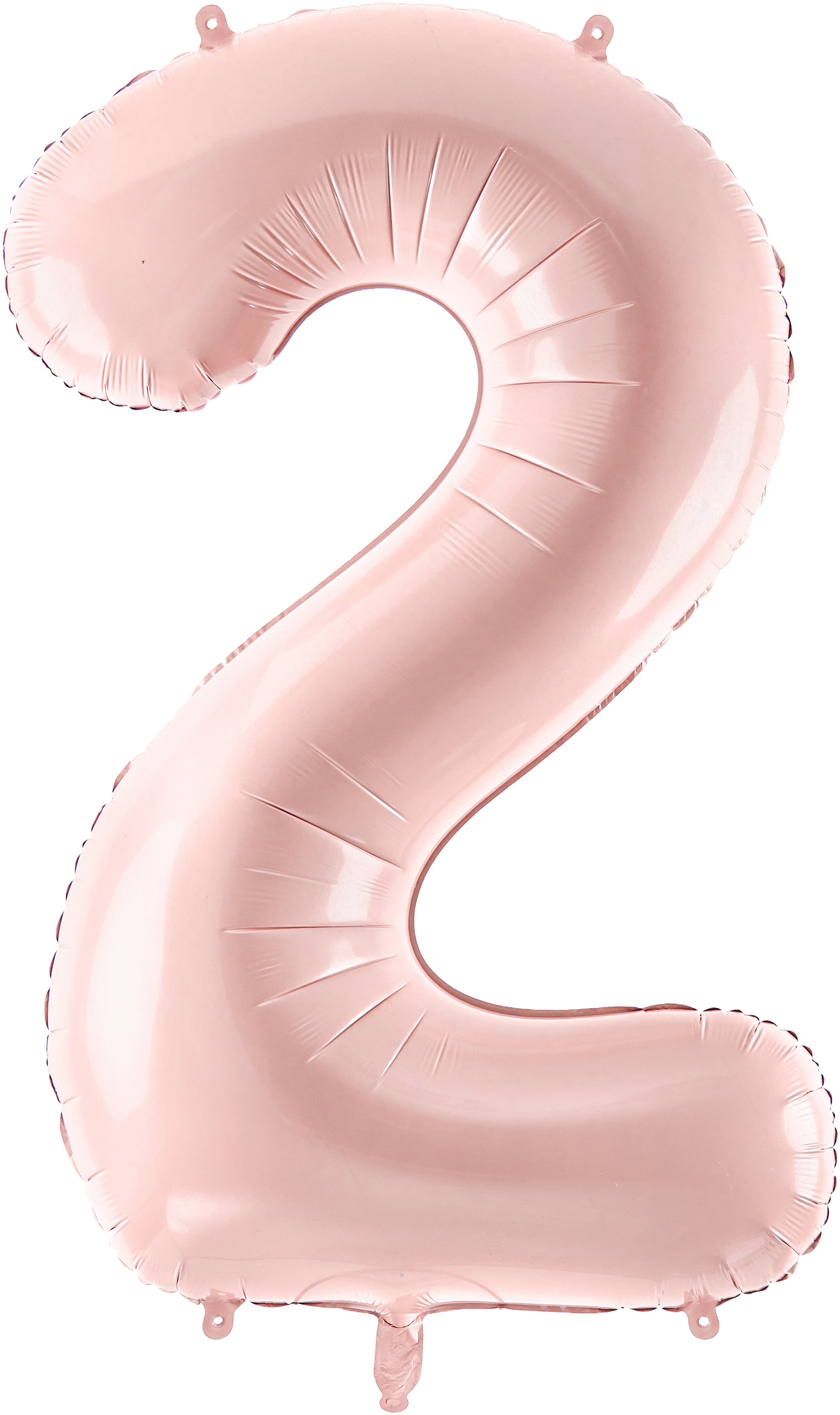 Partydeco Folienballon Zahl 2 – Rosa – 72 cm – Folie – Selbstsiegelnd, mit Strohhalm