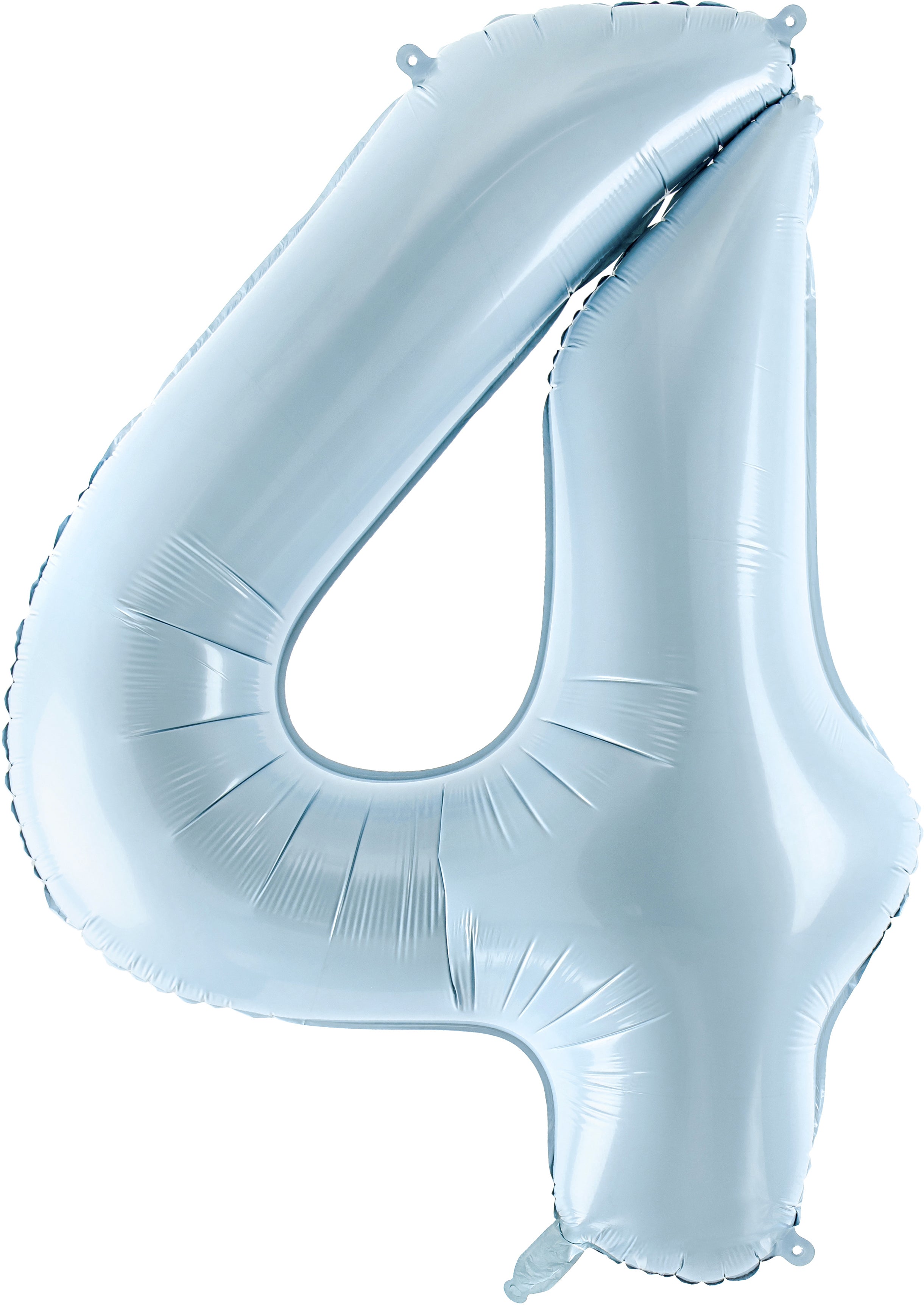 Partydeco Folienballon Zahl 4 – Hellblau – 72 cm – Folie
