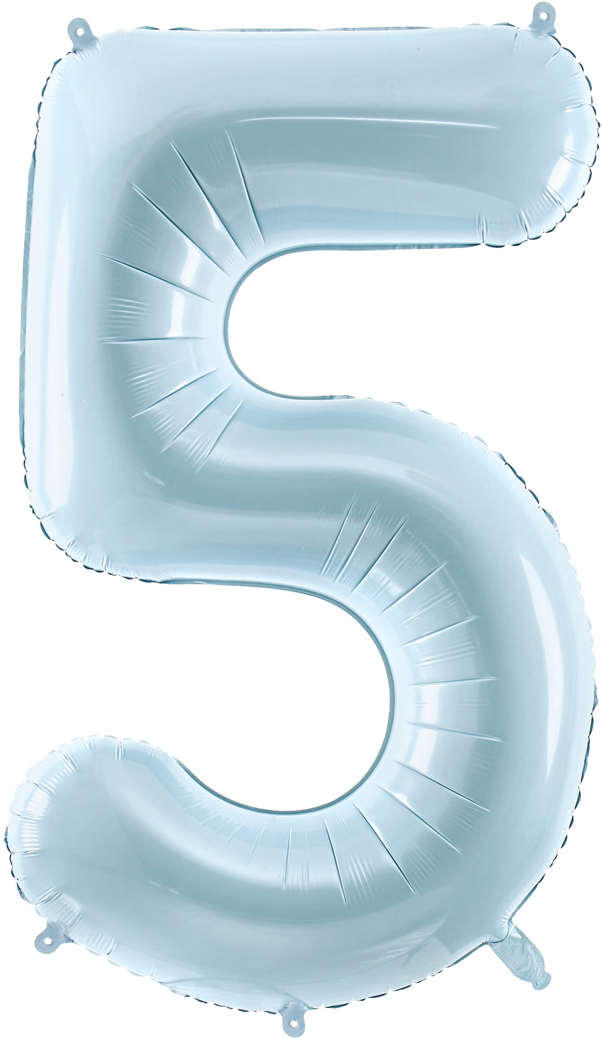 Partydeco Folienballon Zahl 5 – Hellblau – 72 cm – Folie