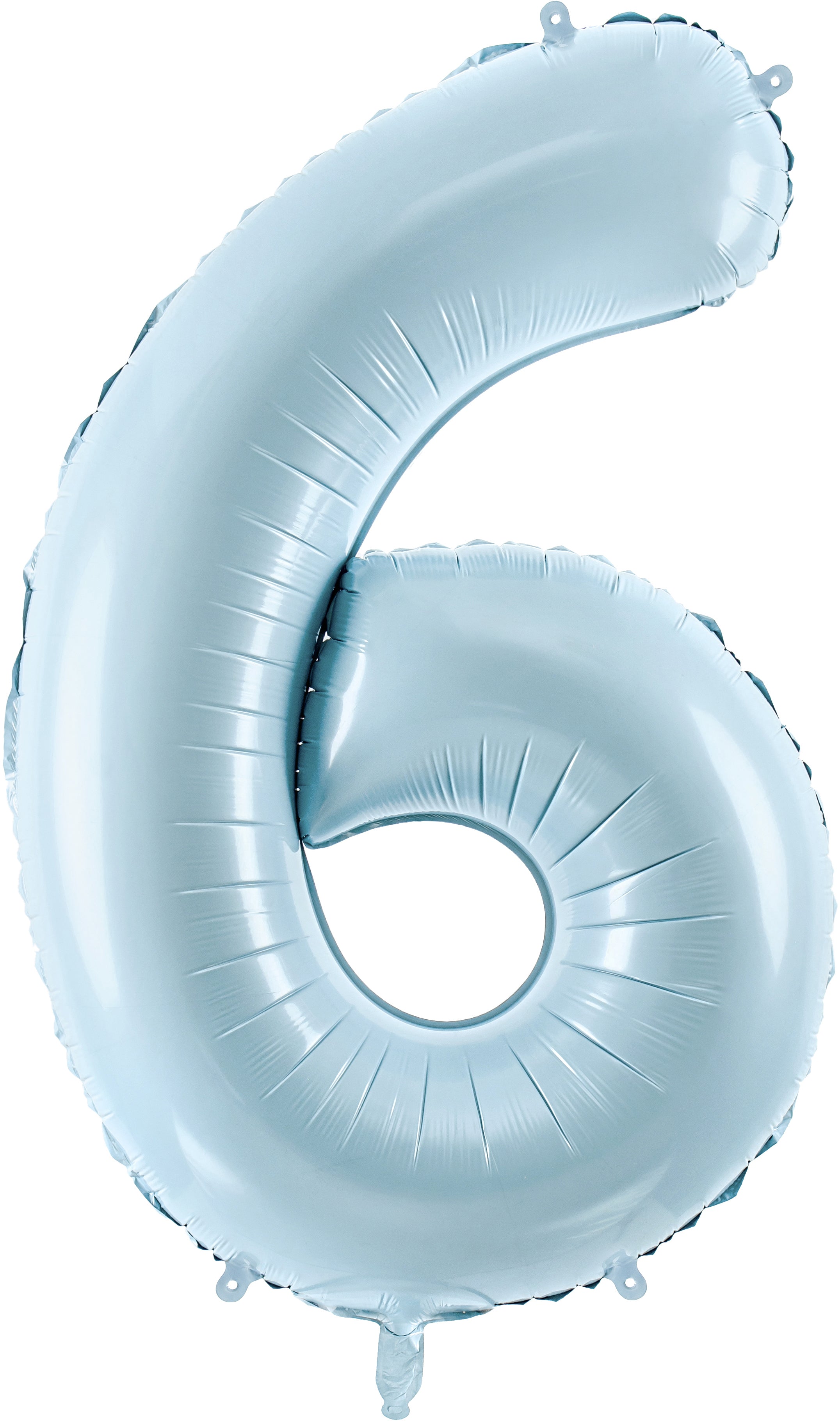 Partydeco Folienballon Zahl 6 – Hellblau – 72 cm – Folie