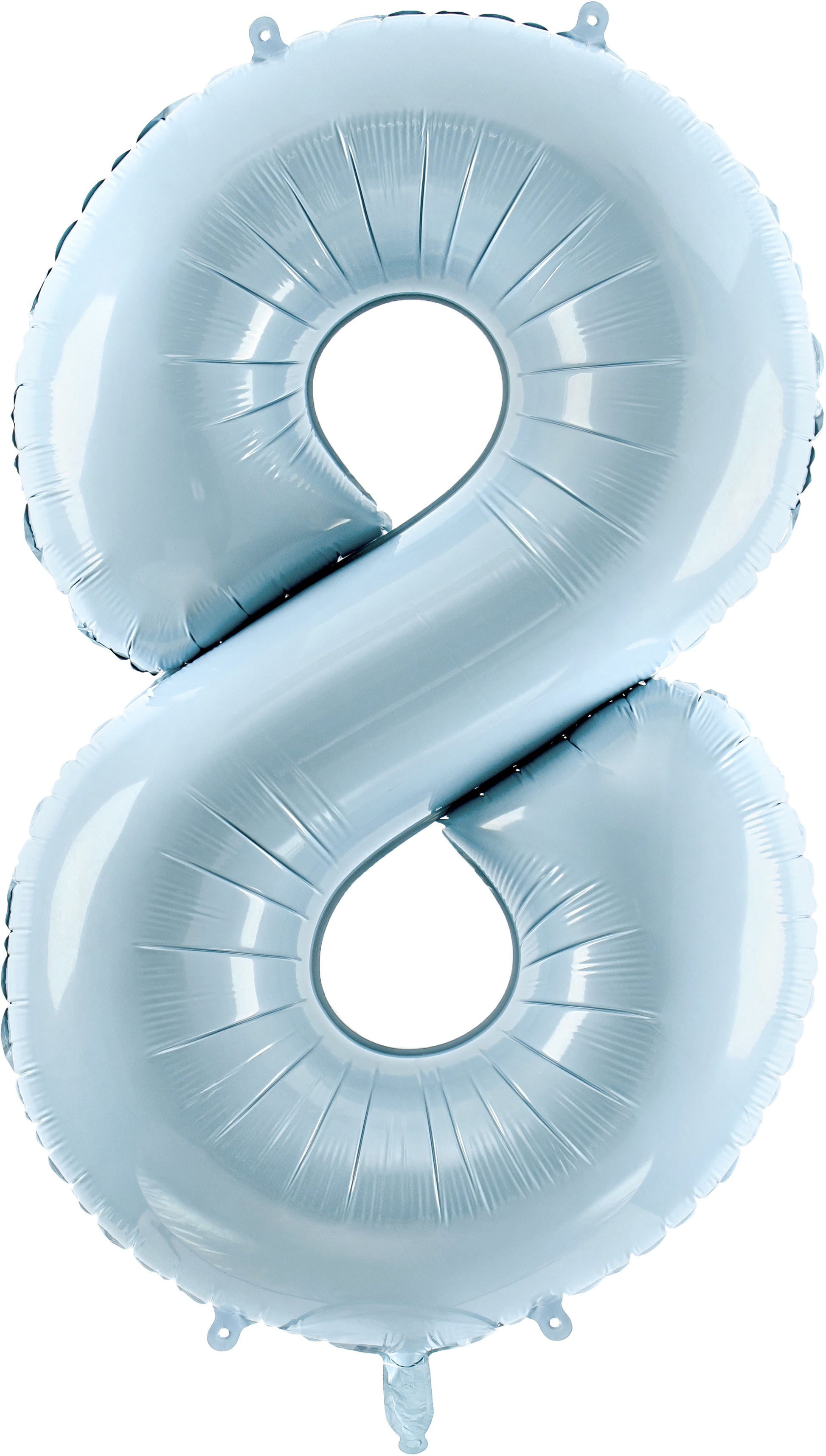Partydeco Folienballon Zahl 8 – Hellblau – 72 cm