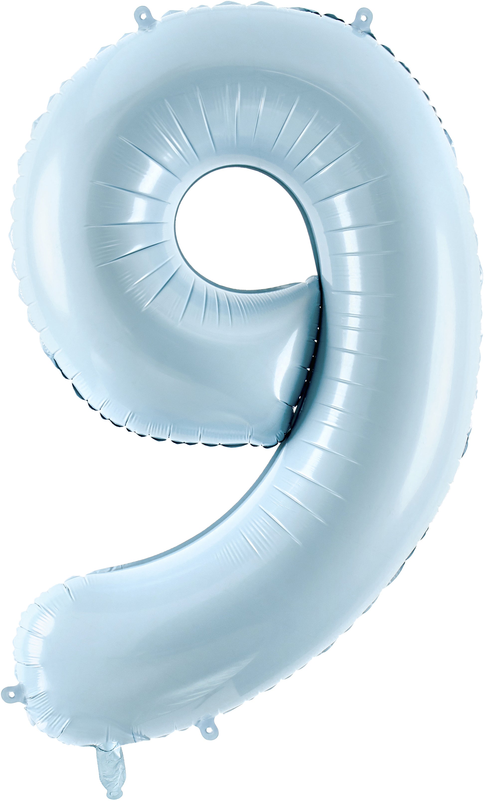 Partydeco Folienballon Zahl 9 – Hellblau – 72 cm – Folie