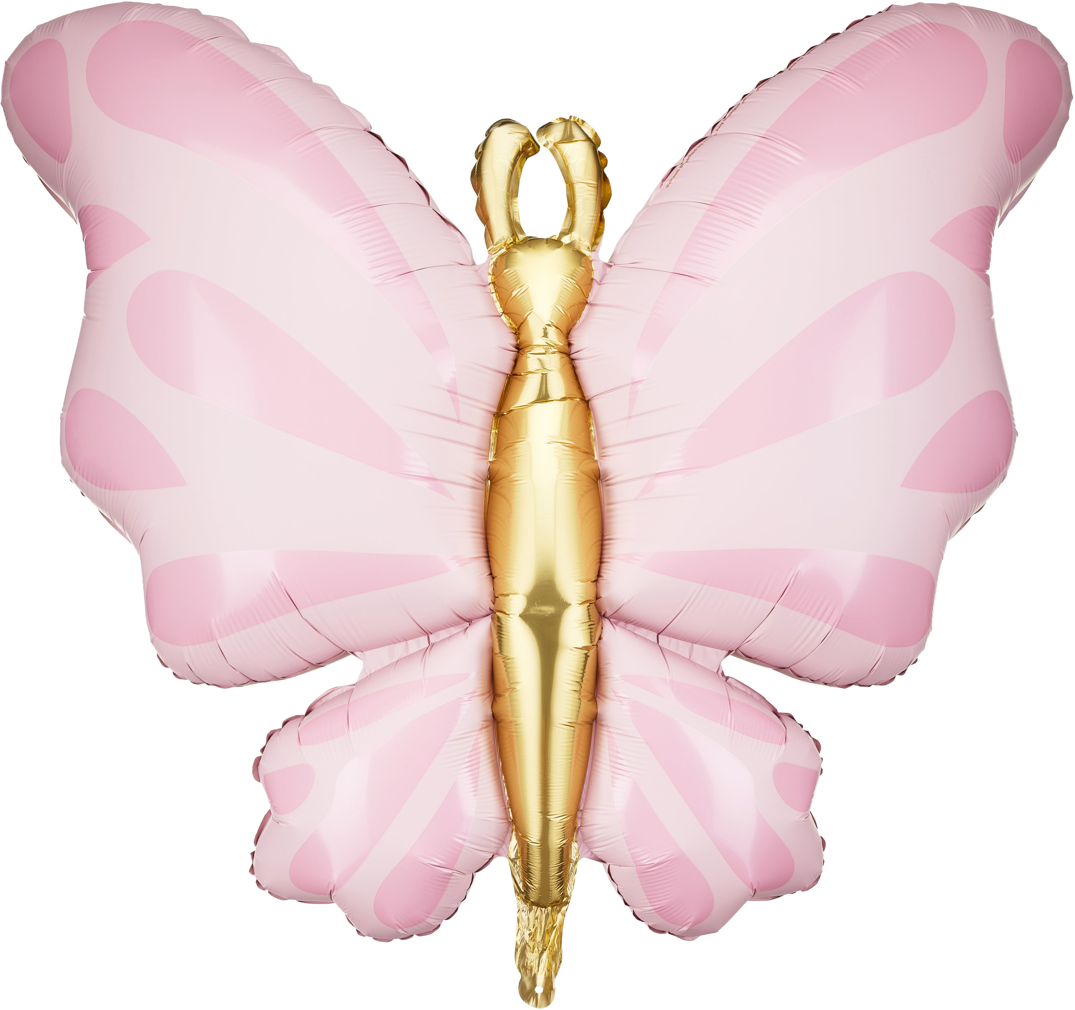 Partydeco Folienballon Schmetterling – Rosa – 69 × 69 cm – Folie – mit Strohhalm, selbstverschliessend