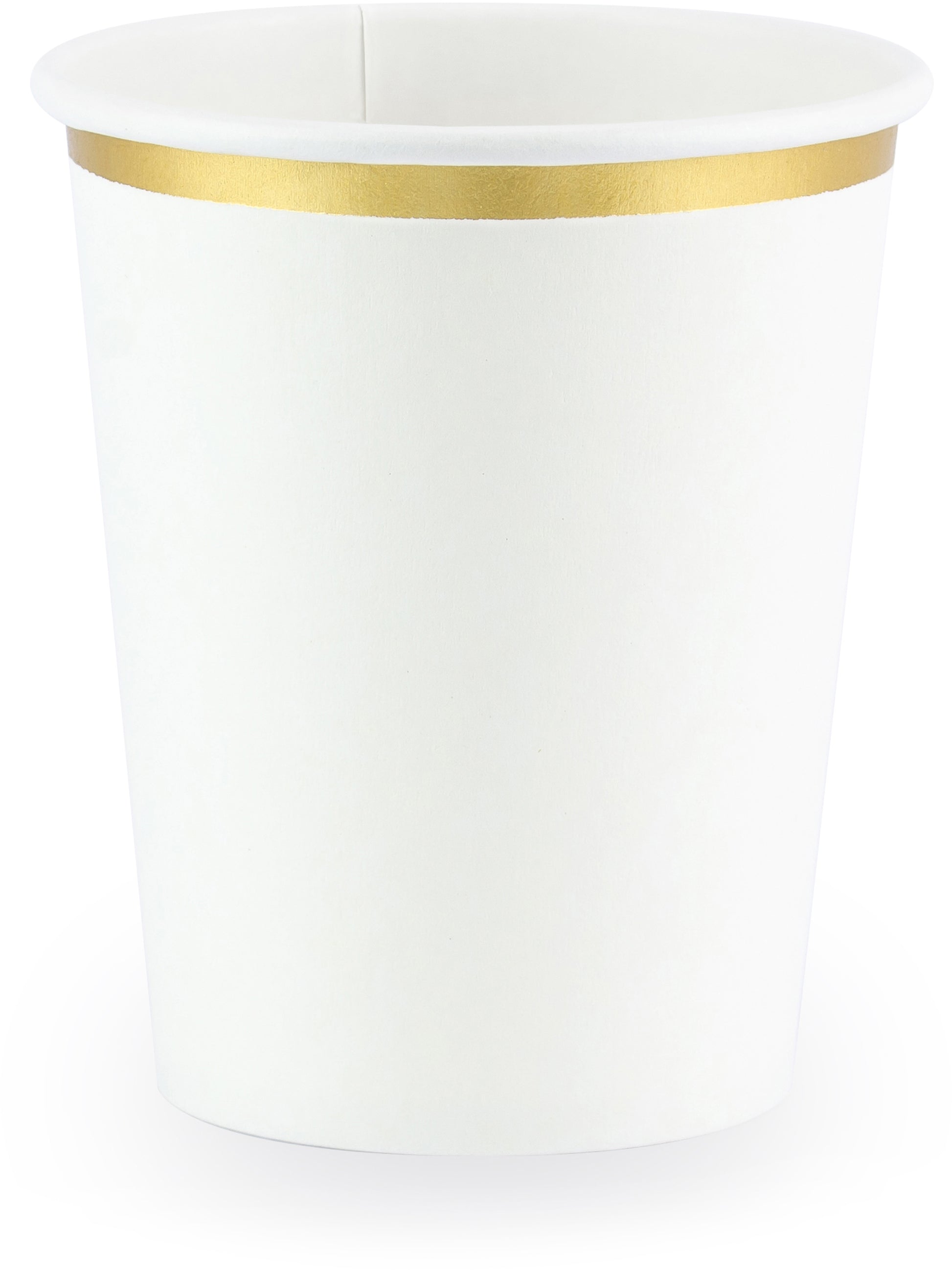 PartyDeco Trinkbecher, Papier/Karton – 2,2 dl, Weiss/Gold – 6 Stk.