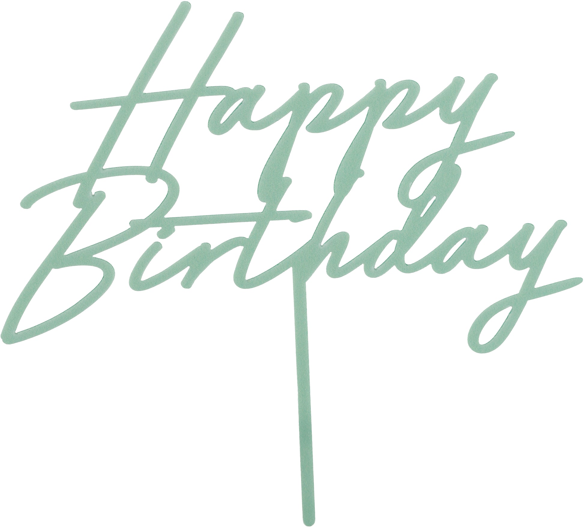 Partydeco Caketopper Happy Birthday – Hellgrün – 20 × 20 cm – Acryl