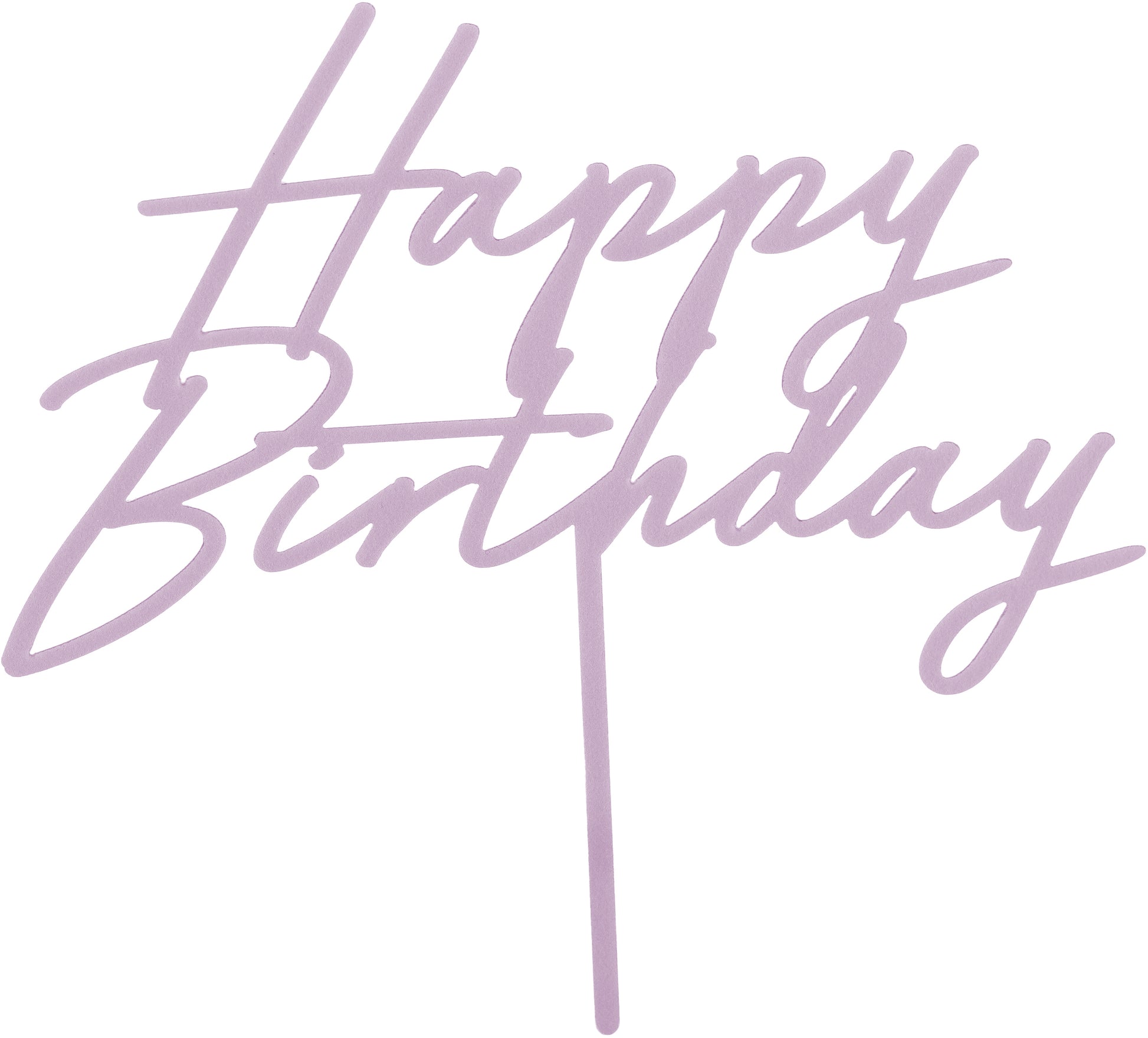 Partydeco Caketopper Happy Birthday – lila – 18 × 16,5 cm – Acryl