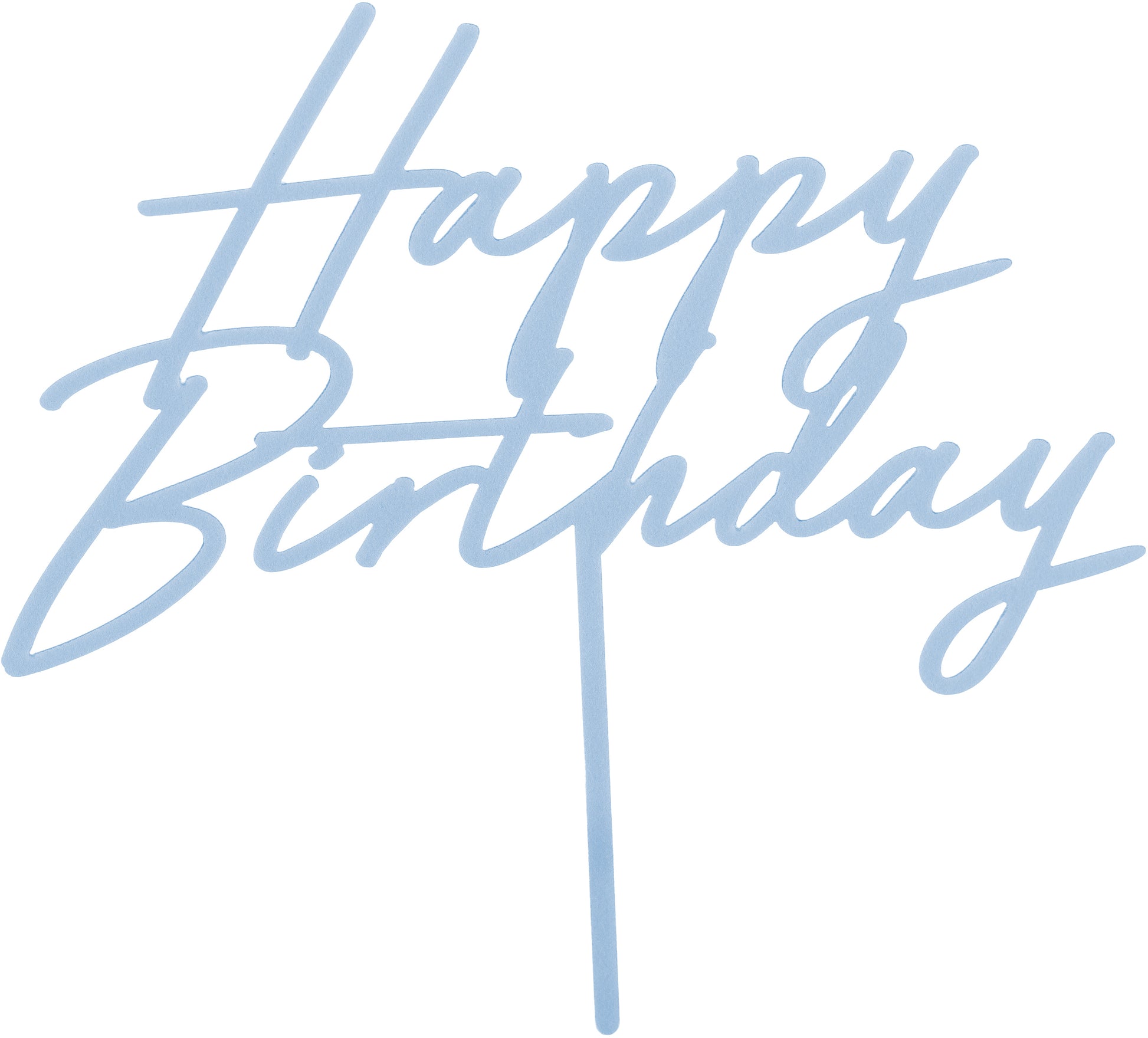 Partydeco Caketopper Happy Birthday – hellblau – 19 × 20 cm – Acryl