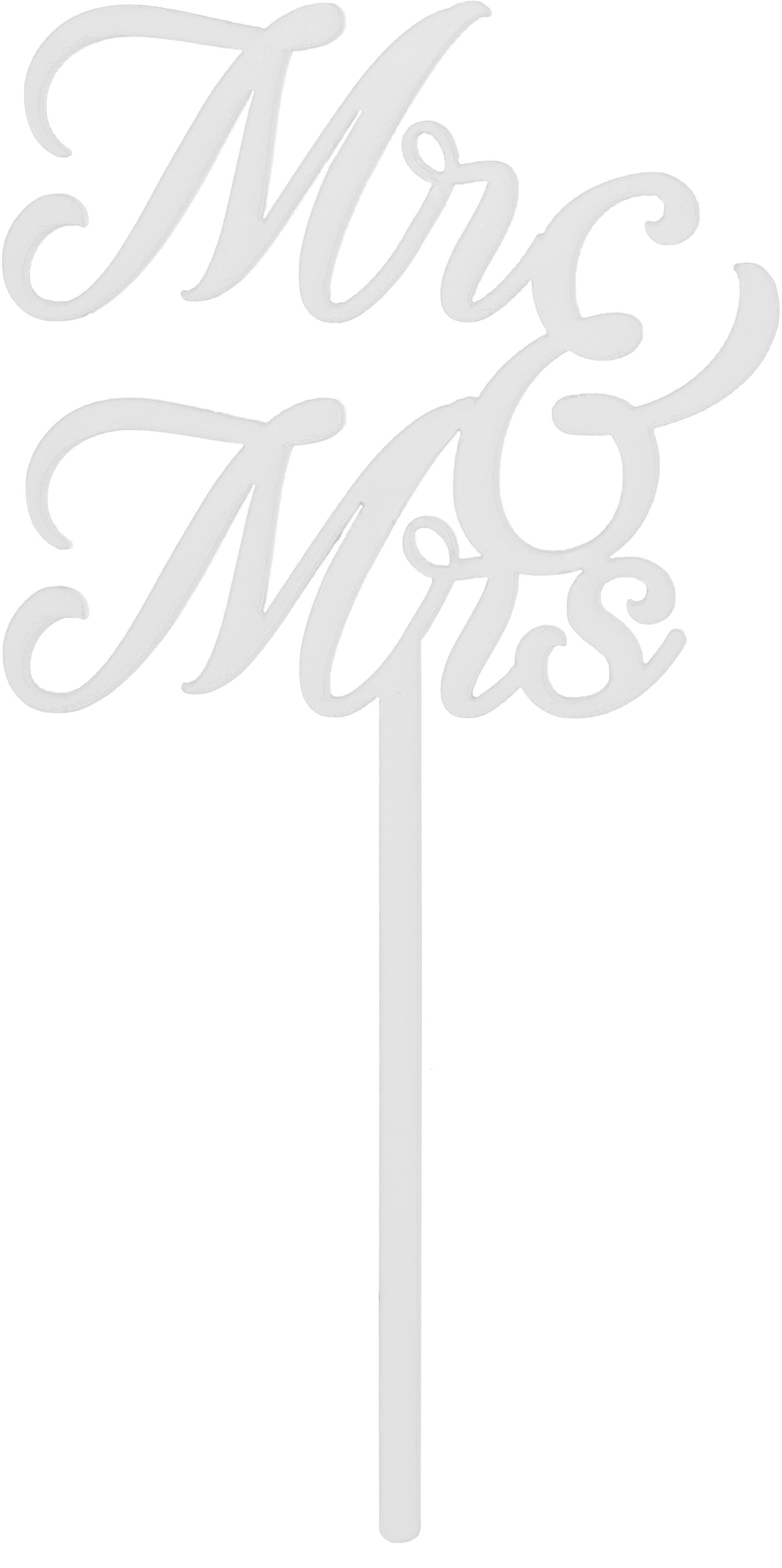 Partydeco Tortentopper Mr & Mrs – Weiss – 8,3 × 16,5 cm – Acryl