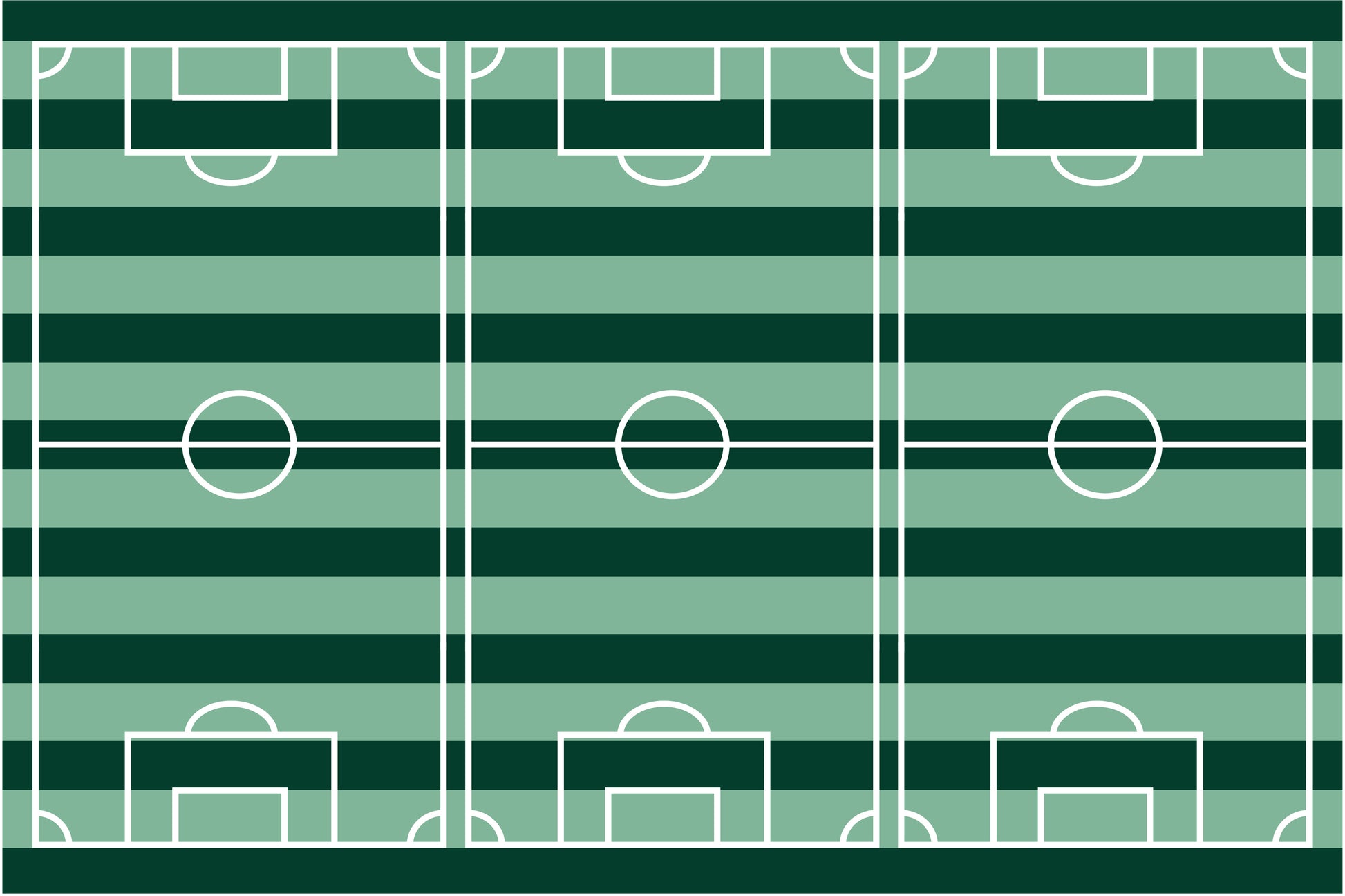 PartyDeco Tischdecke – 120×180 cm, Dunkelgrün/Weiss, Fussballfeld
