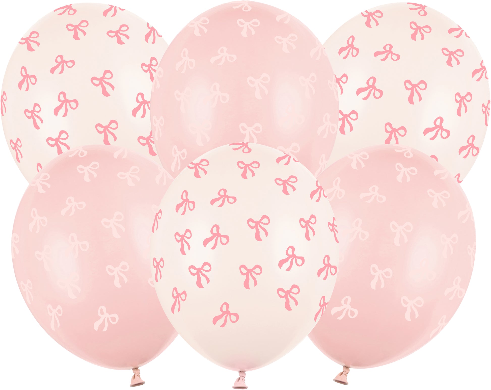Partydeco Luftballon-Schleifen – pastellcreme/pastellpink – Ø 30 cm – 6 Stk