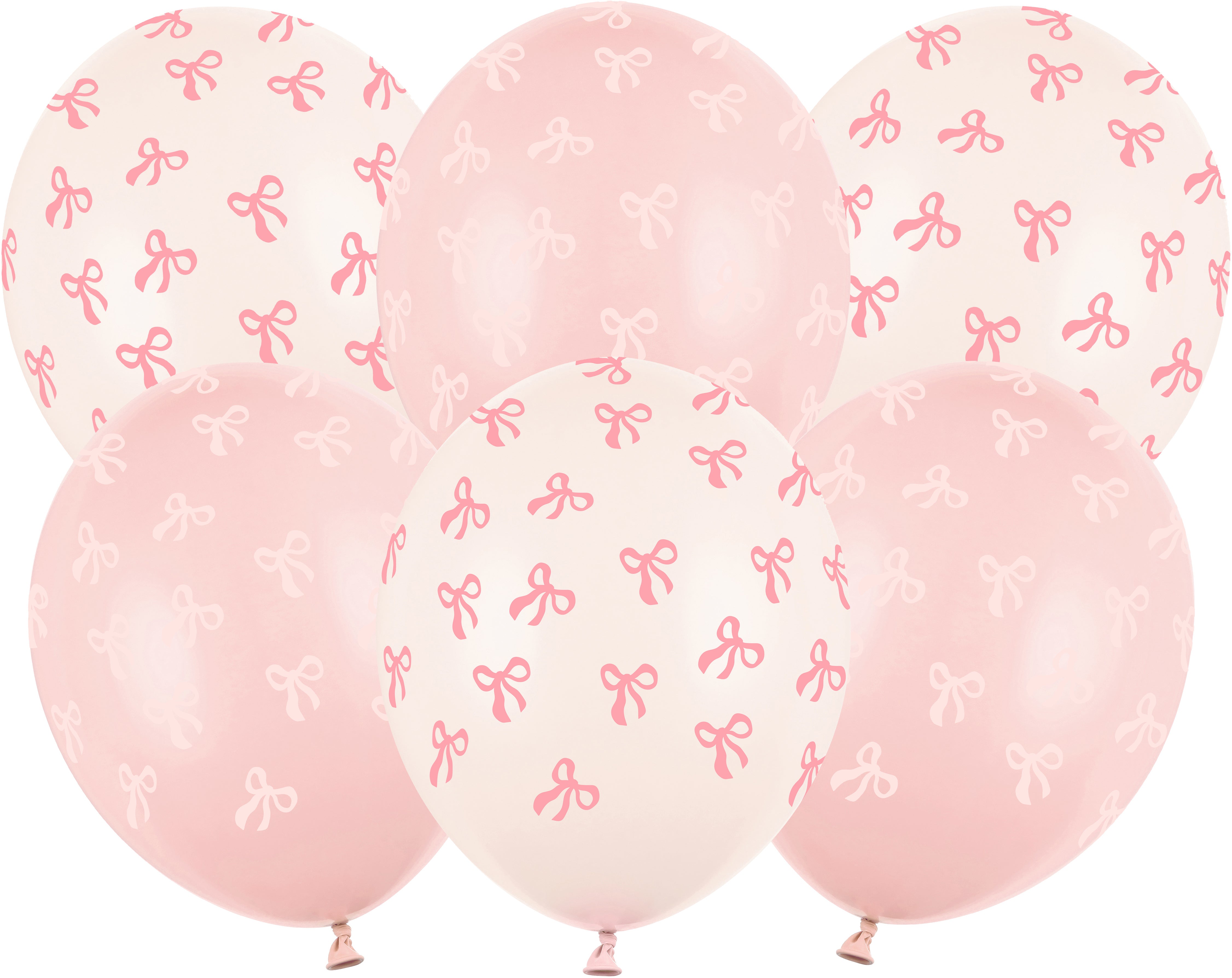 Partydeco Luftballon-Schleifen – pastellcreme/pastellpink – Ø 30 cm – 6 Stk