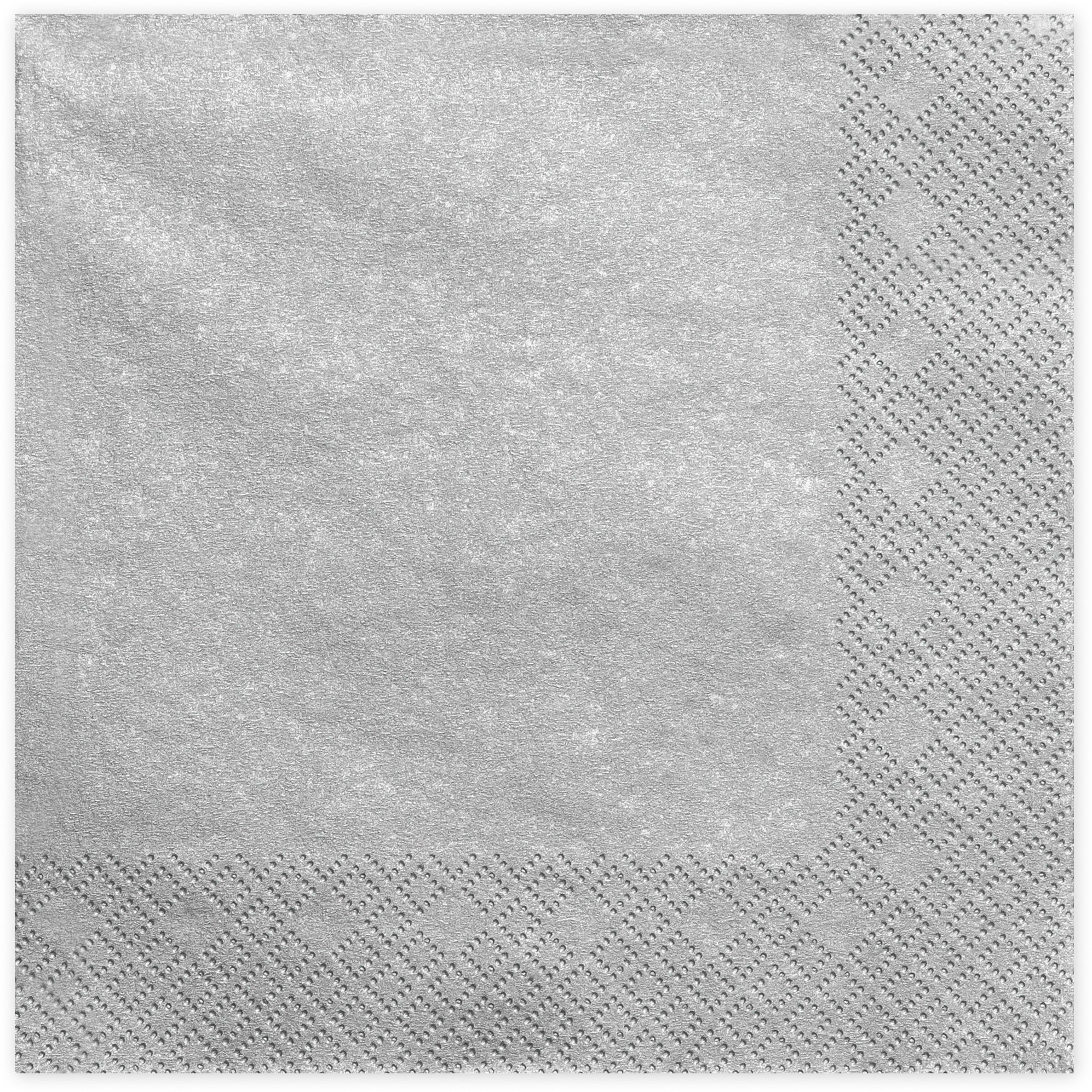 Partydeco Servietten, 33 × 33 cm, silber – 20 Stk.