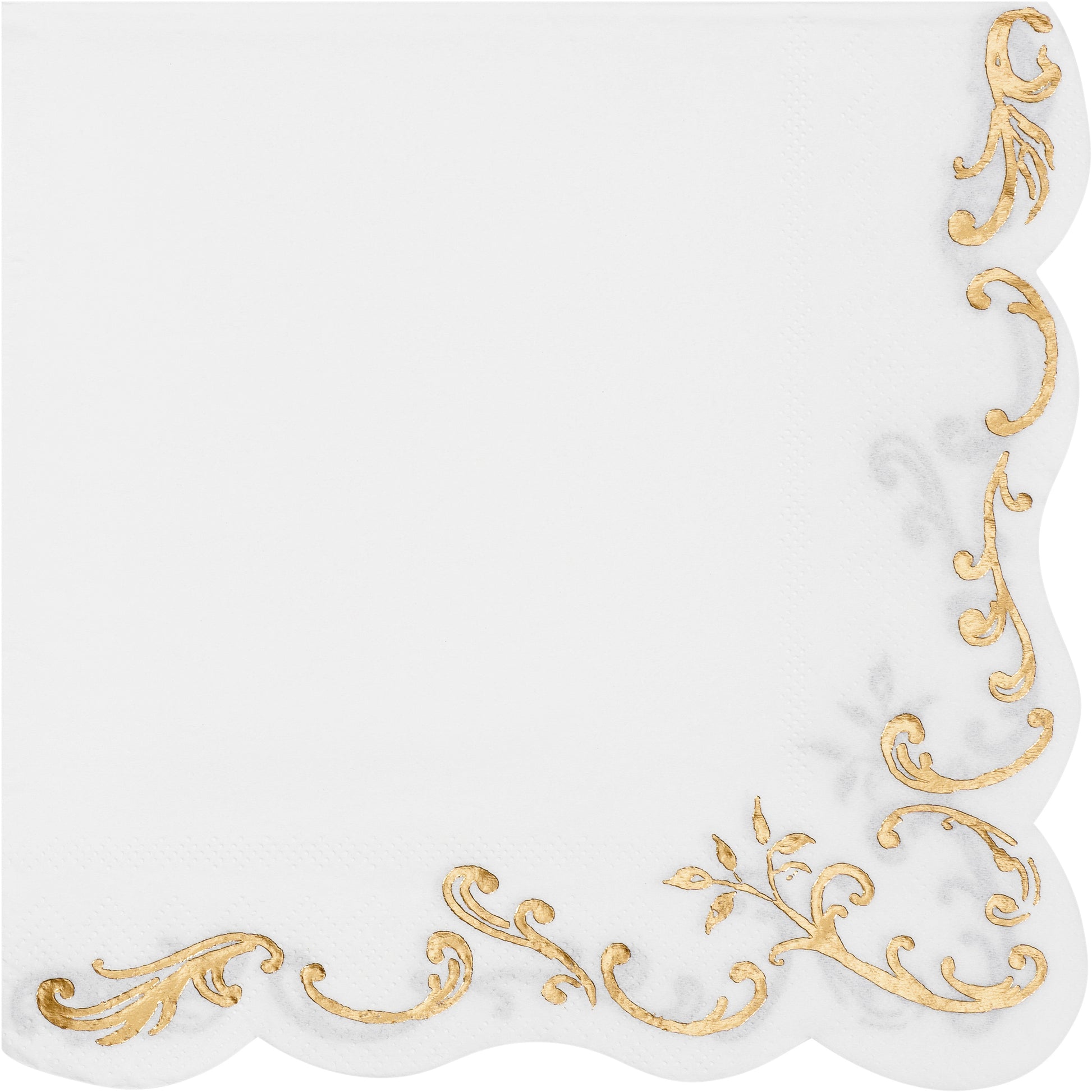 Partydeco Servietten – weiss/gold – 33 × 33 cm – 12 Stück