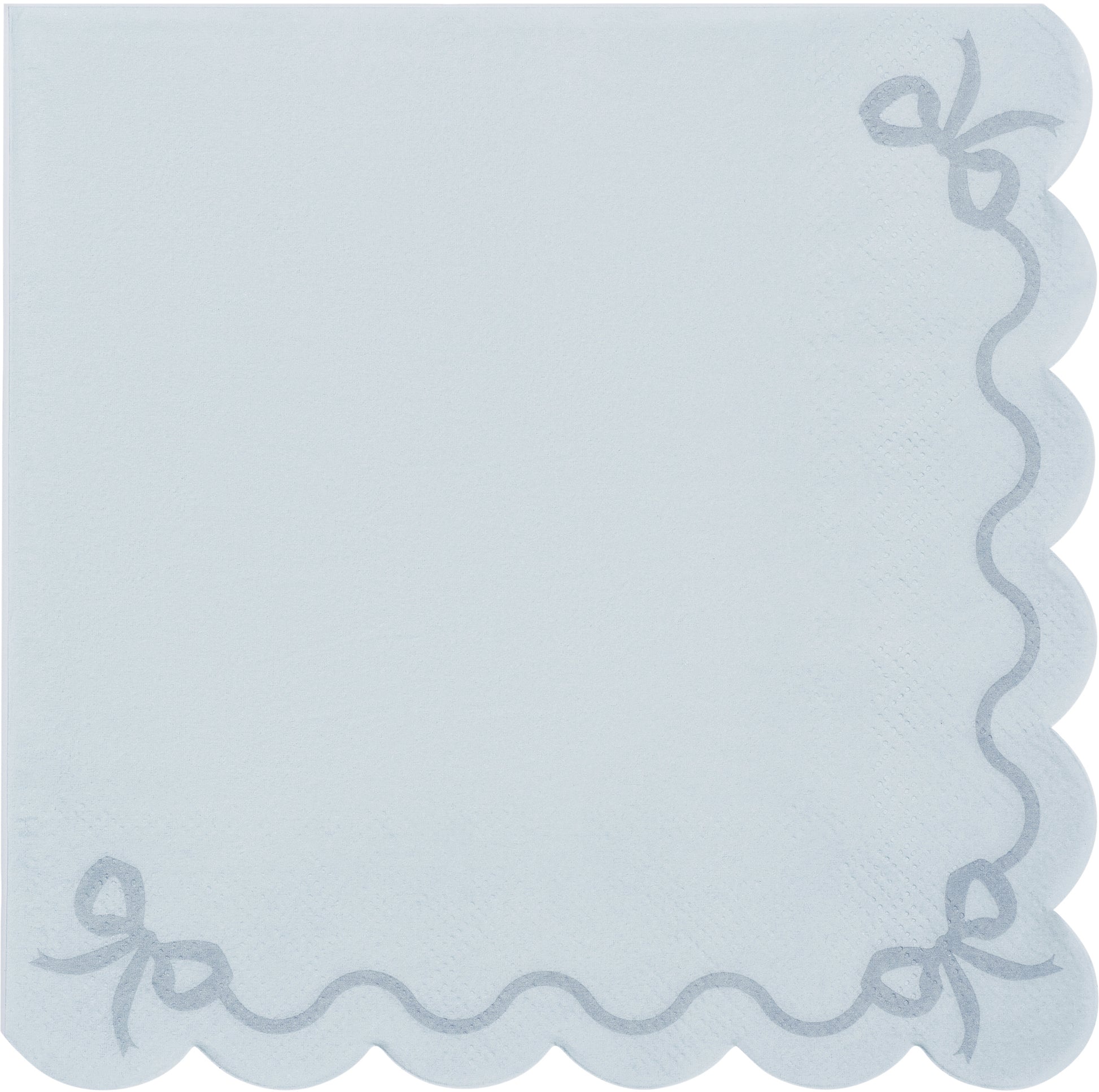 Partydeco Servietten Rüsche Hellblau – 33 × 33 cm – 12 Stück