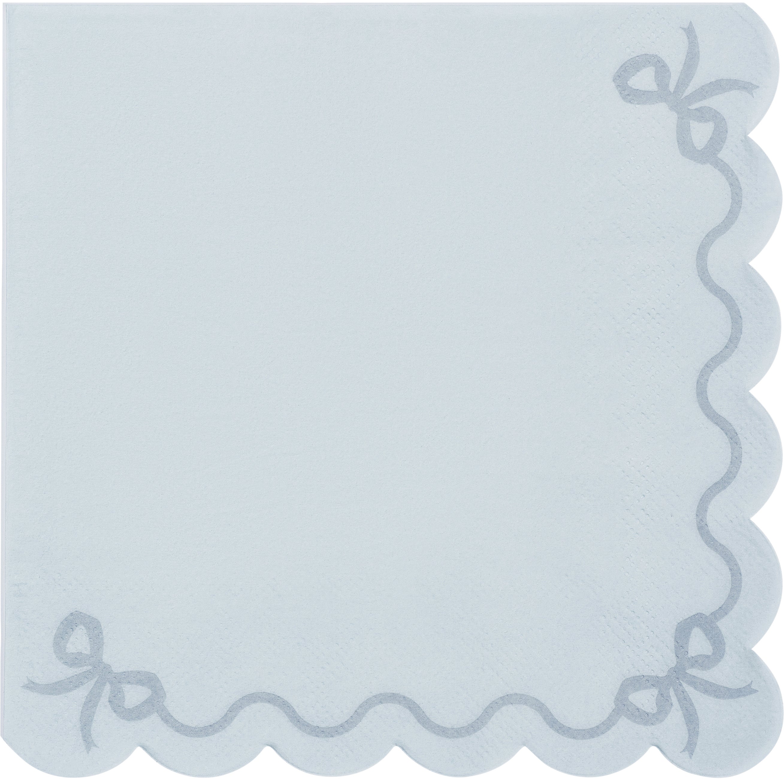Partydeco Servietten Rüsche Hellblau – 33 × 33 cm – 12 Stück