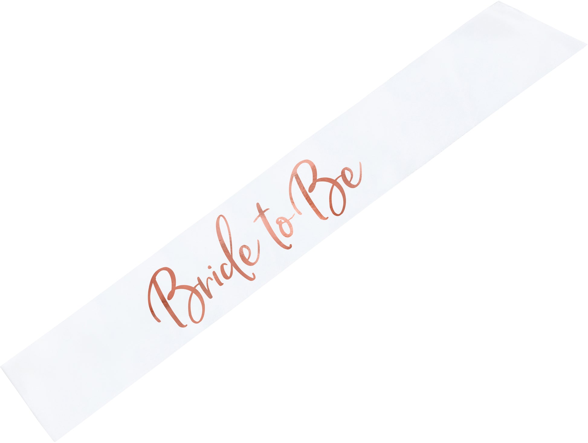 Partydeco Schärpe Bride to be – Weiss, Roségold (metallisiert) – 10 cm × 75 cm – Satin