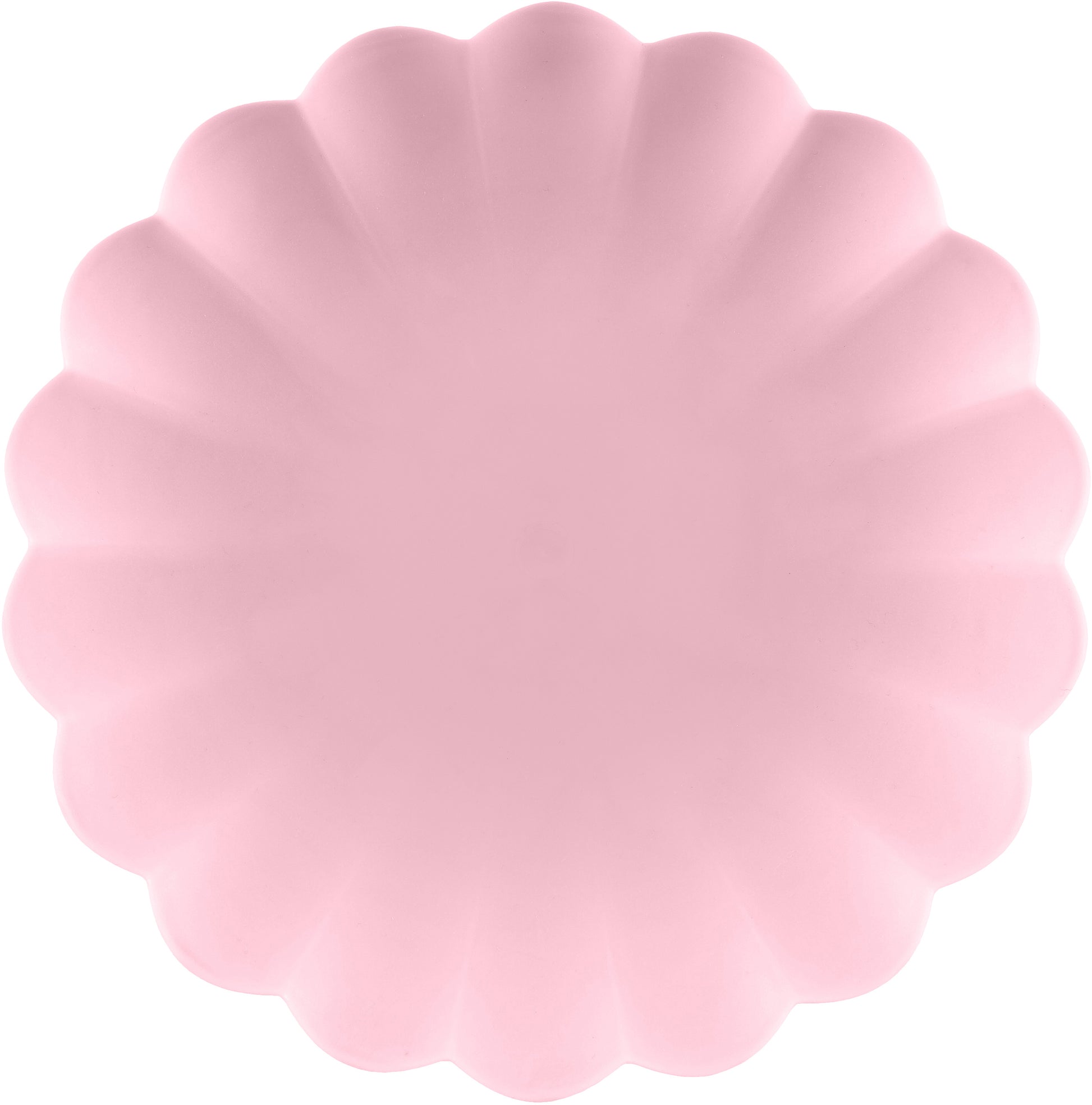 Partydeco Teller, Kunststoff, rechteckig – 23 × 25 cm, rosa, Rüsche – 4 Stk.