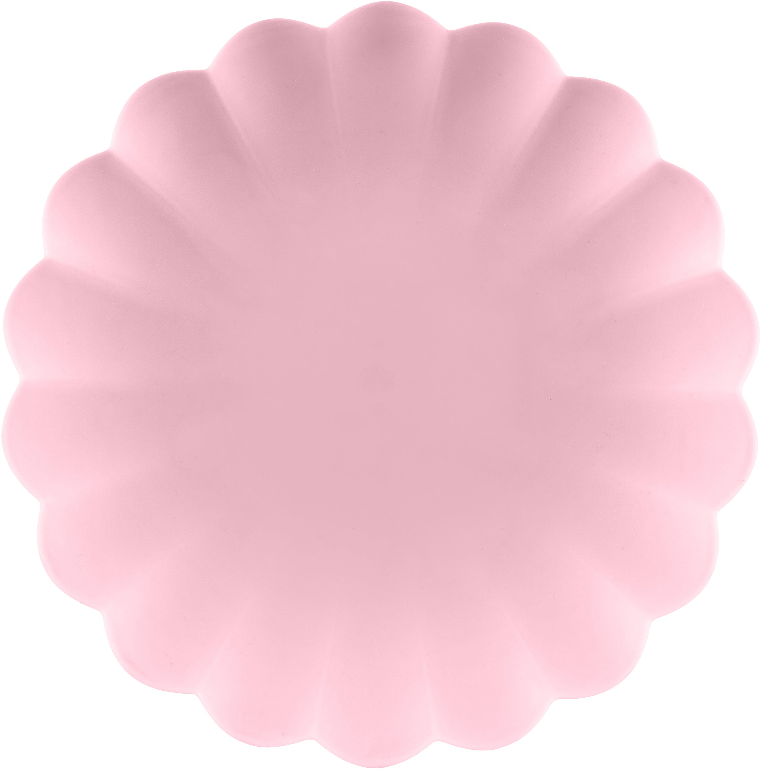 Partydeco Teller, Kunststoff, rechteckig – 23 × 25 cm, rosa, Rüsche – 4 Stk.