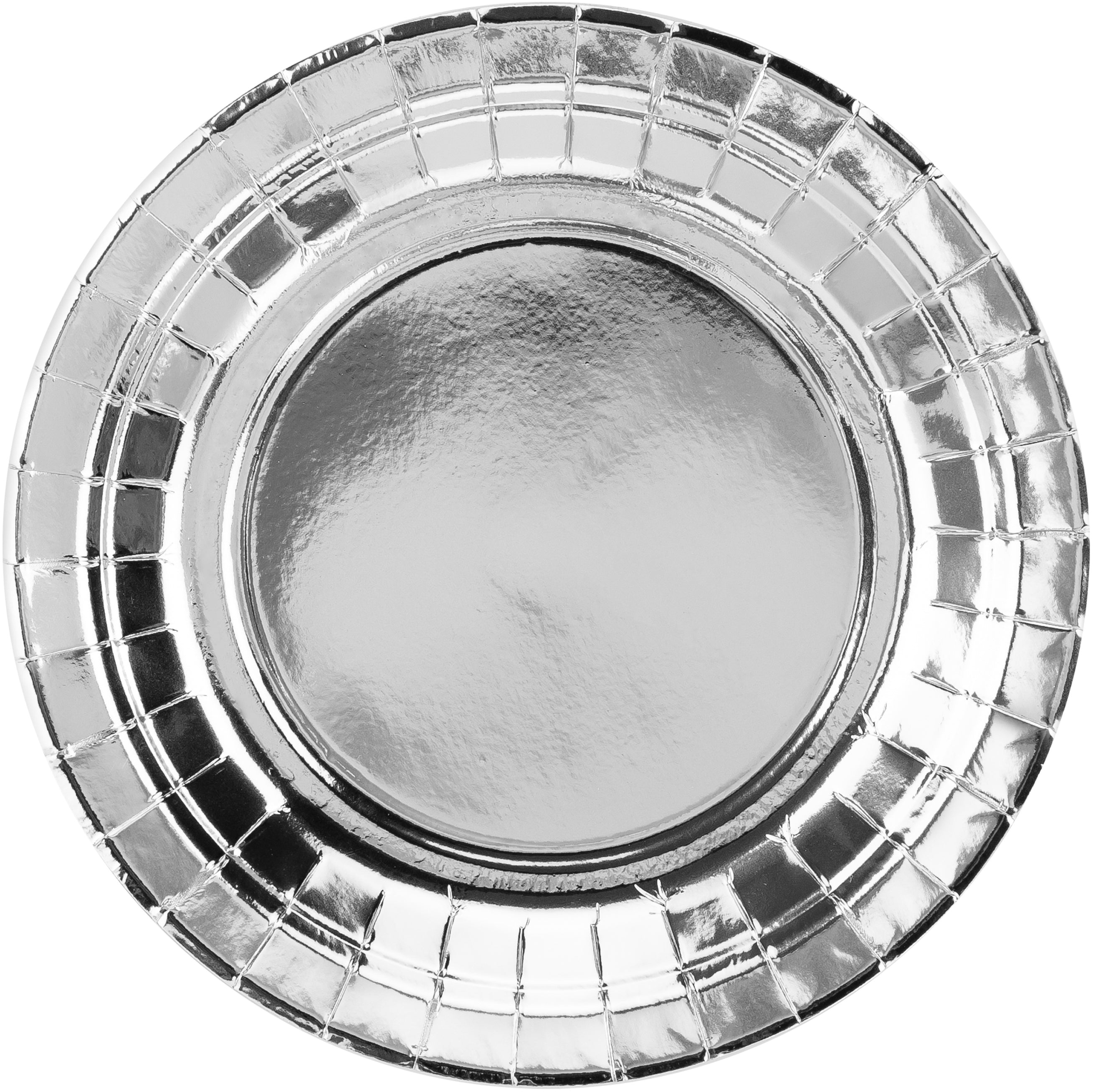Partydeco Teller, Papier/Karton – Ø 18 cm, silber – 6 Stk.