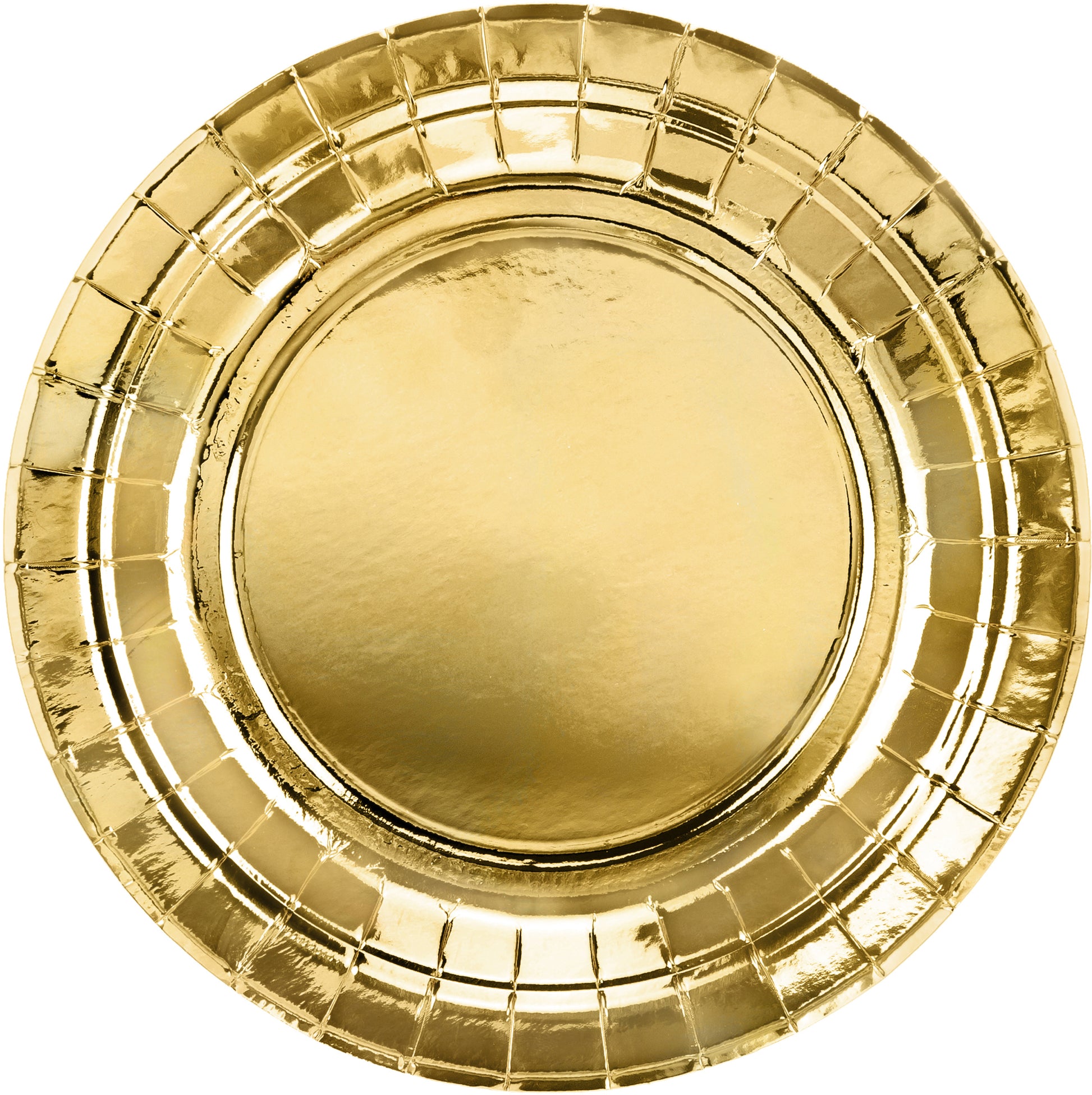 Partydeco Teller, Papier/Karton – Ø 18 cm, gold – 6 Stk.