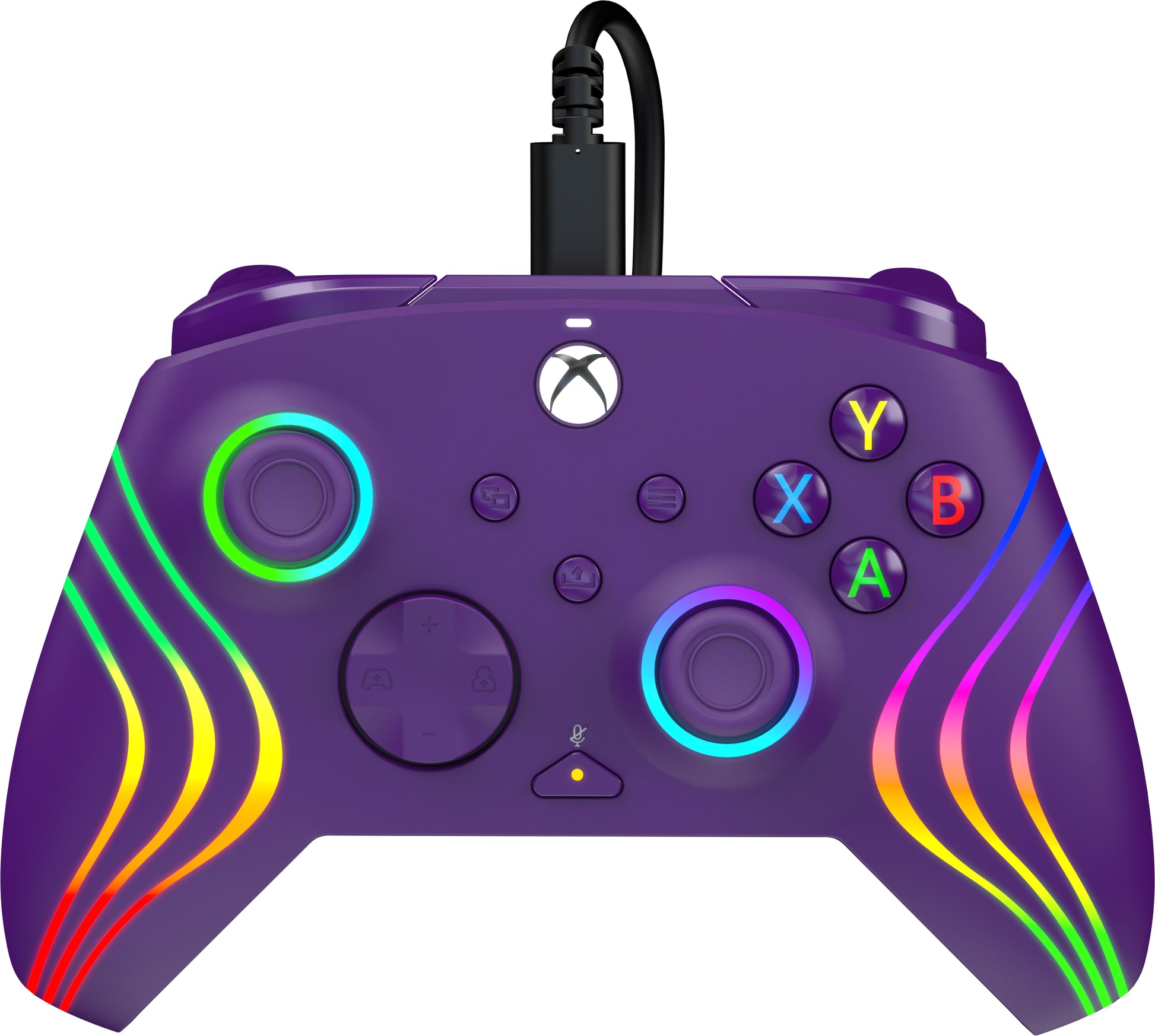 PDP Afterglow Wave – Gamepad – USB (kabelgebunden, USB-C), RGB, für Xbox Series X/S & PC, Violett