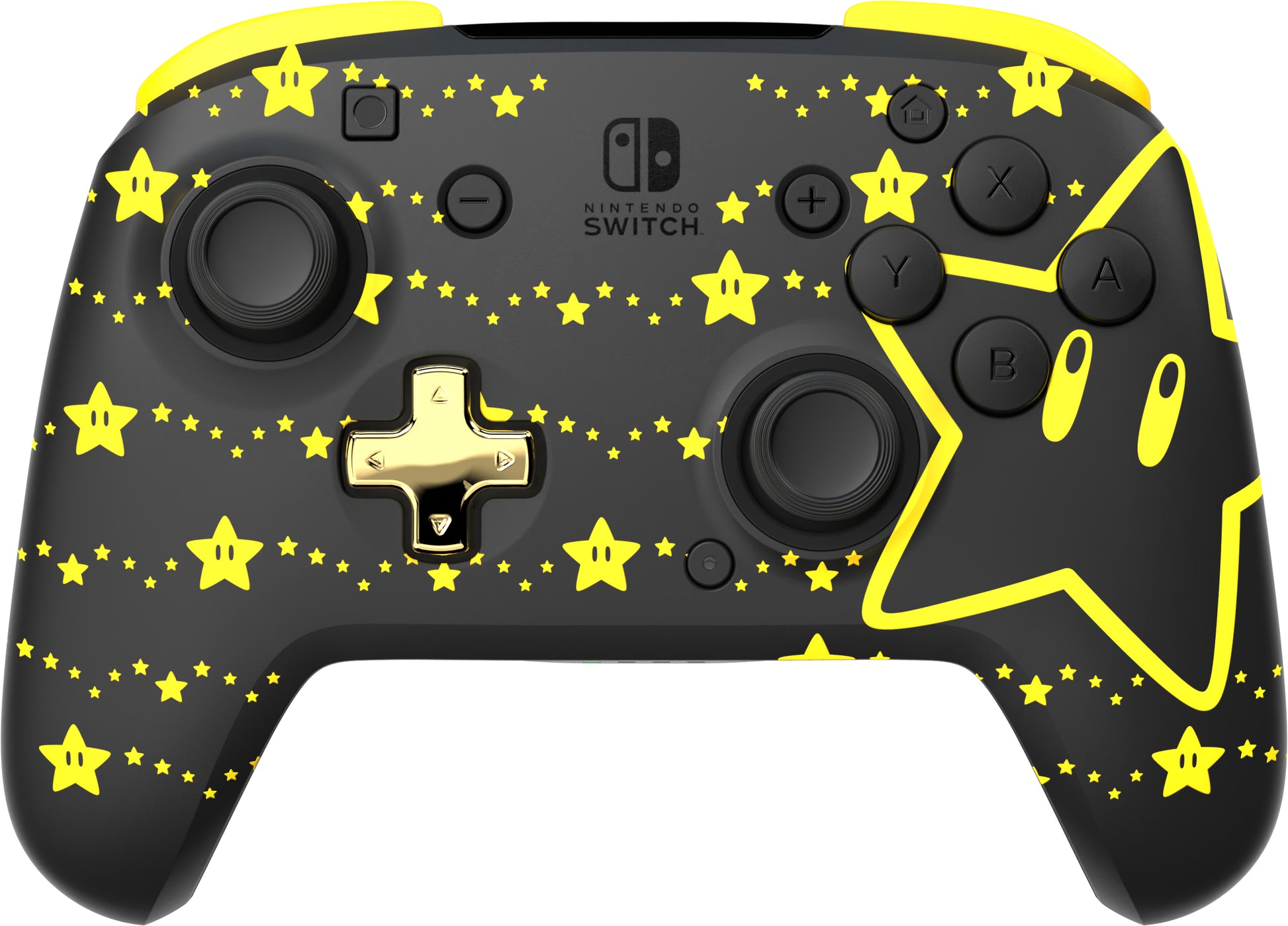PDP Rematch Glow – Gamepad – Kabellos, leuchtet im Dunkeln, für Nintendo Switch & Switch OLED, Schwarz/Gelb