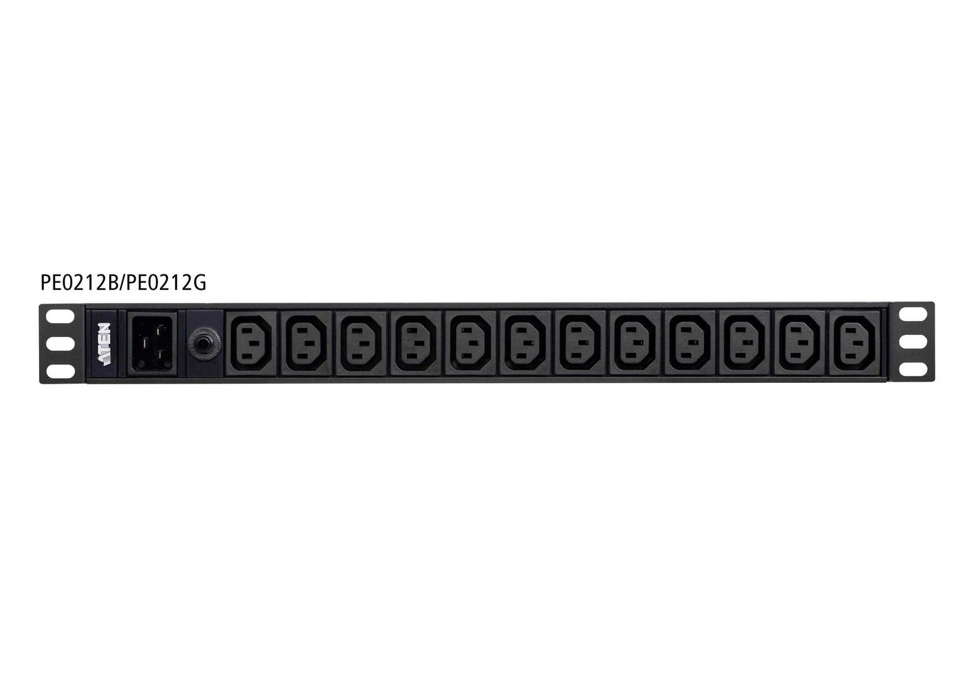 ATEN 12Port Basic PDU 3840 VA – 16 A, 1U Rack – C13×12, Eingang IEC C20 – schwarz